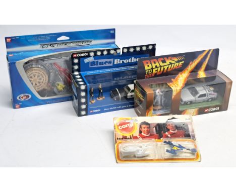 Corgi &amp; BanDai TV &amp; Film reated vehicle sets x4, to include Corgi CC05501 Back to the Future 1:36 scale Delorean Time