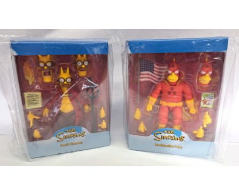 Super7 The Simpsons ULTIMATES Wave 4 Devil Flanders &amp; Radioactive Man sealed. Excellent Plus to Near Mint