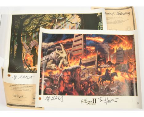 Dynamic Forces Greg &amp; Tim Hildebrandt The Lord of the Rings signed lithograph prints x2, to include The Return of Gandalf