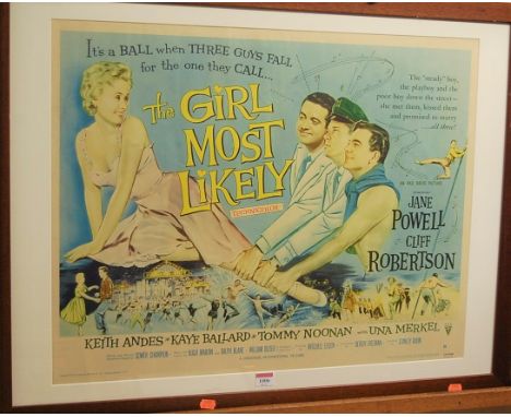 A colour film poster print for 'The Girl Most Likely', visible sheet dimensions, 53 x 67cm