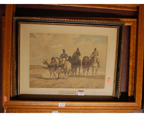 English Postboys and French Postilions - pair of 19th century colour prints, each published by Ackermann and dated 1834, each