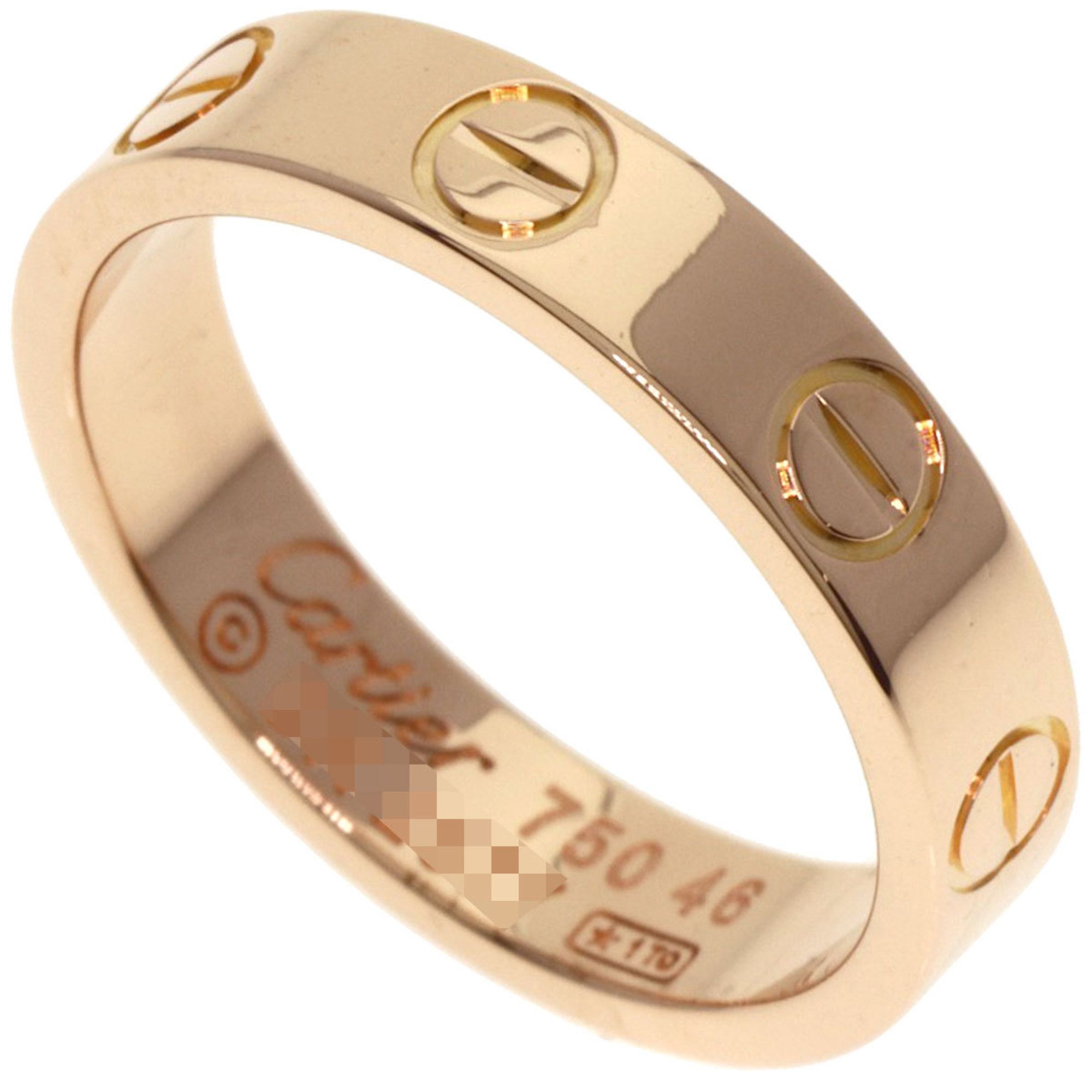 Cartier Mini Love Ring #46 18K Pink Gold Women's
