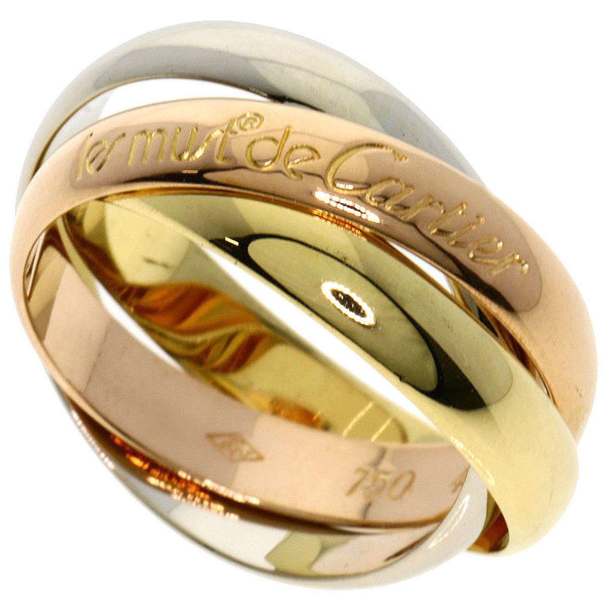 Cartier Trinity #49 Ring, 18K Yellow Gold, K18WG, K18PG, Women's, CARTIER
