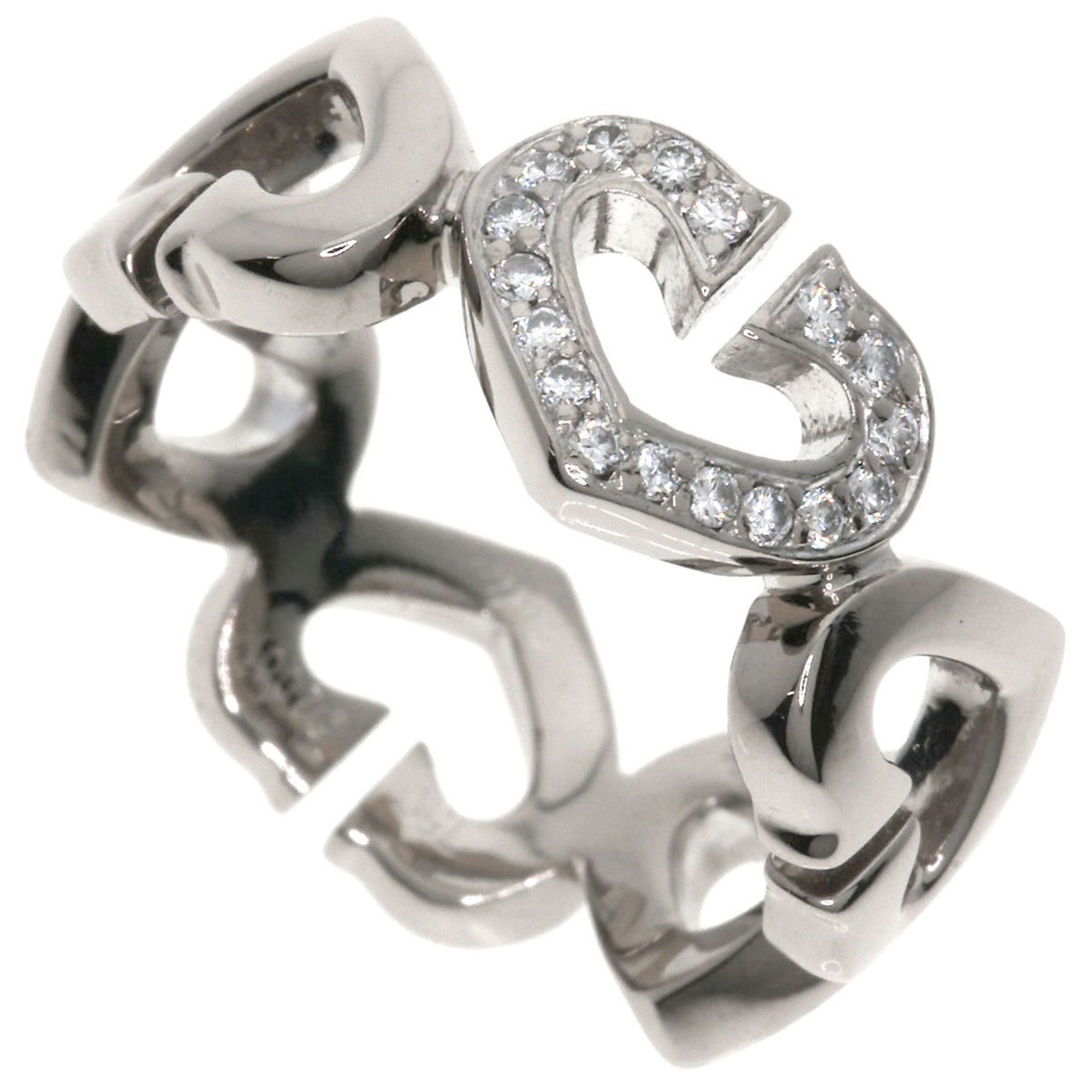 Cartier C Heart Diamond #47 Ring in 18K White Gold for Women