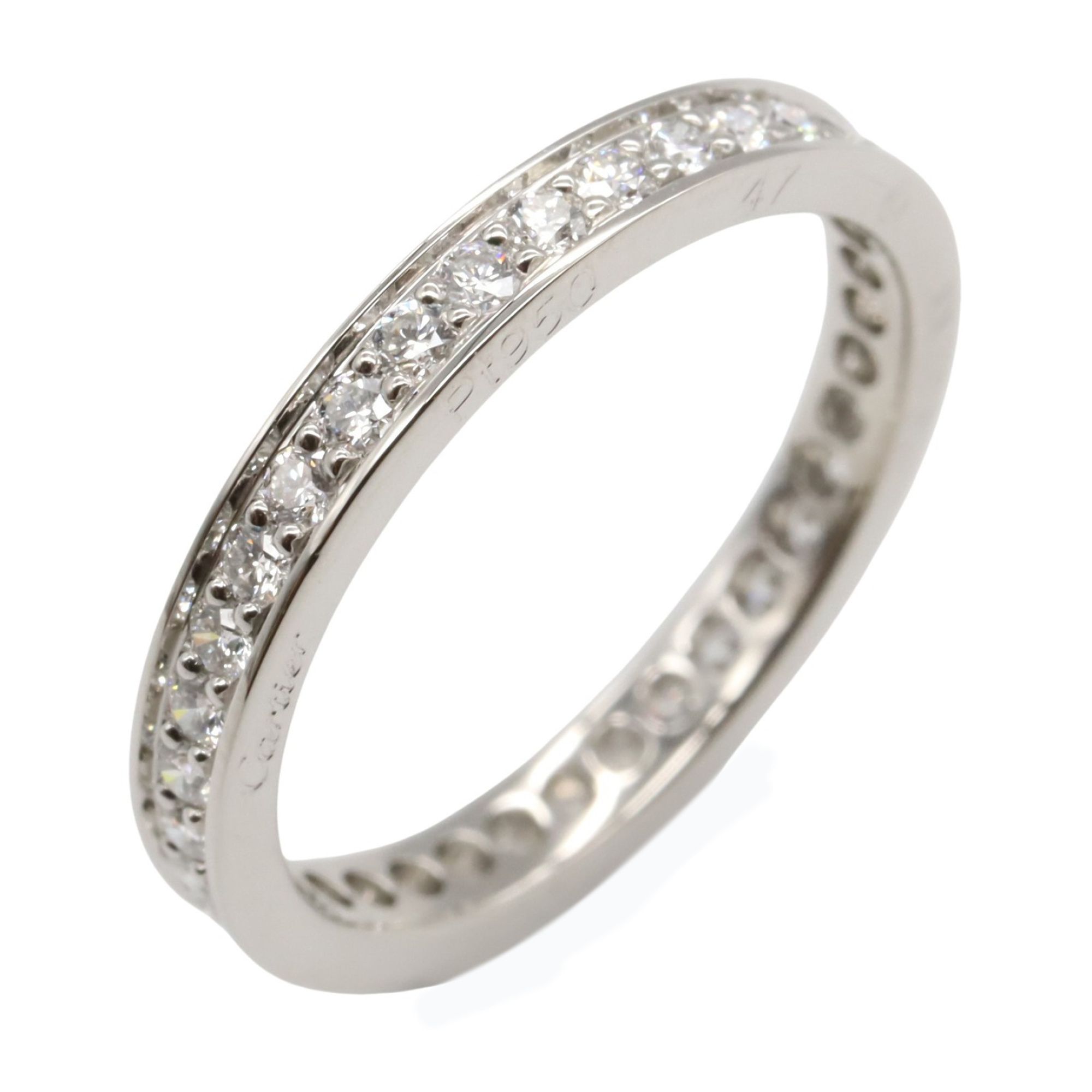 Cartier Ballerina Wedding Ring, Full Diamond, Pt950 Platinum, Clear Women's