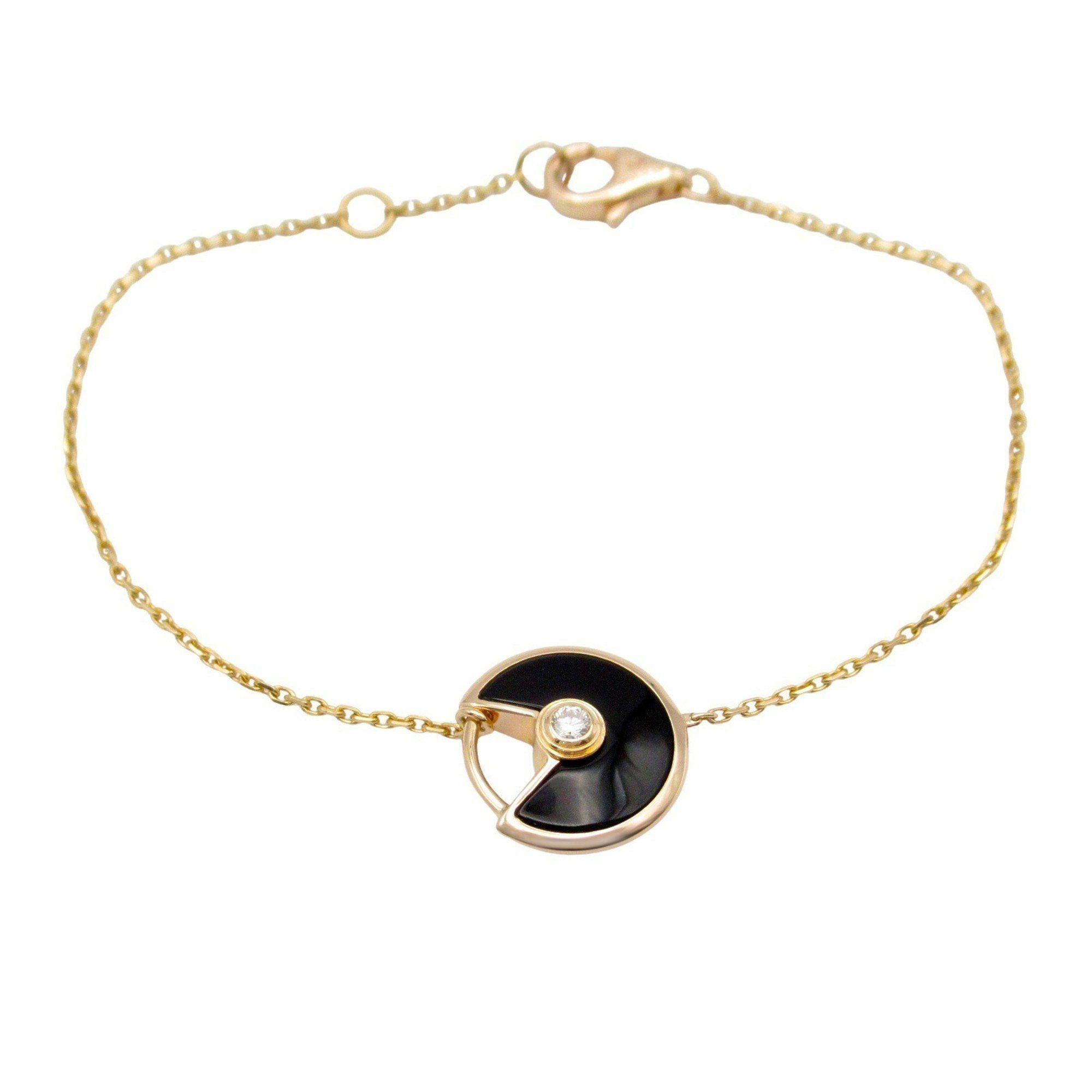 Cartier Amulet Bracelet, Onyx, Diamond, 18K Pink Gold, Black, Clear, Women's