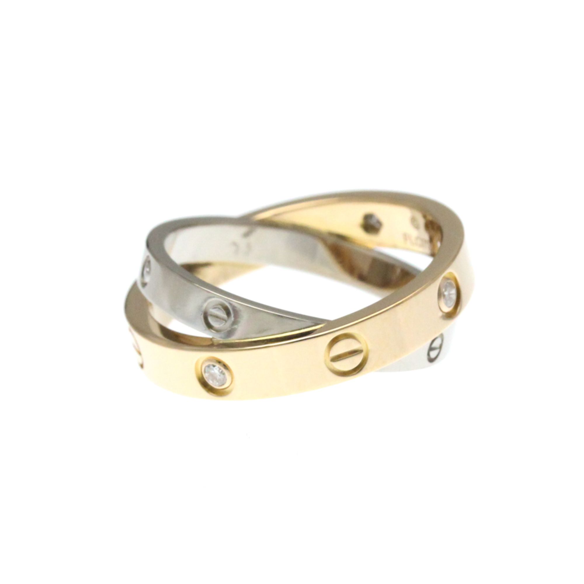 Cartier Be Love Ring 6P Diamond Pink Gold (18K),White Gold (18K) Fashion Diamond Band Ring Silver,Pi