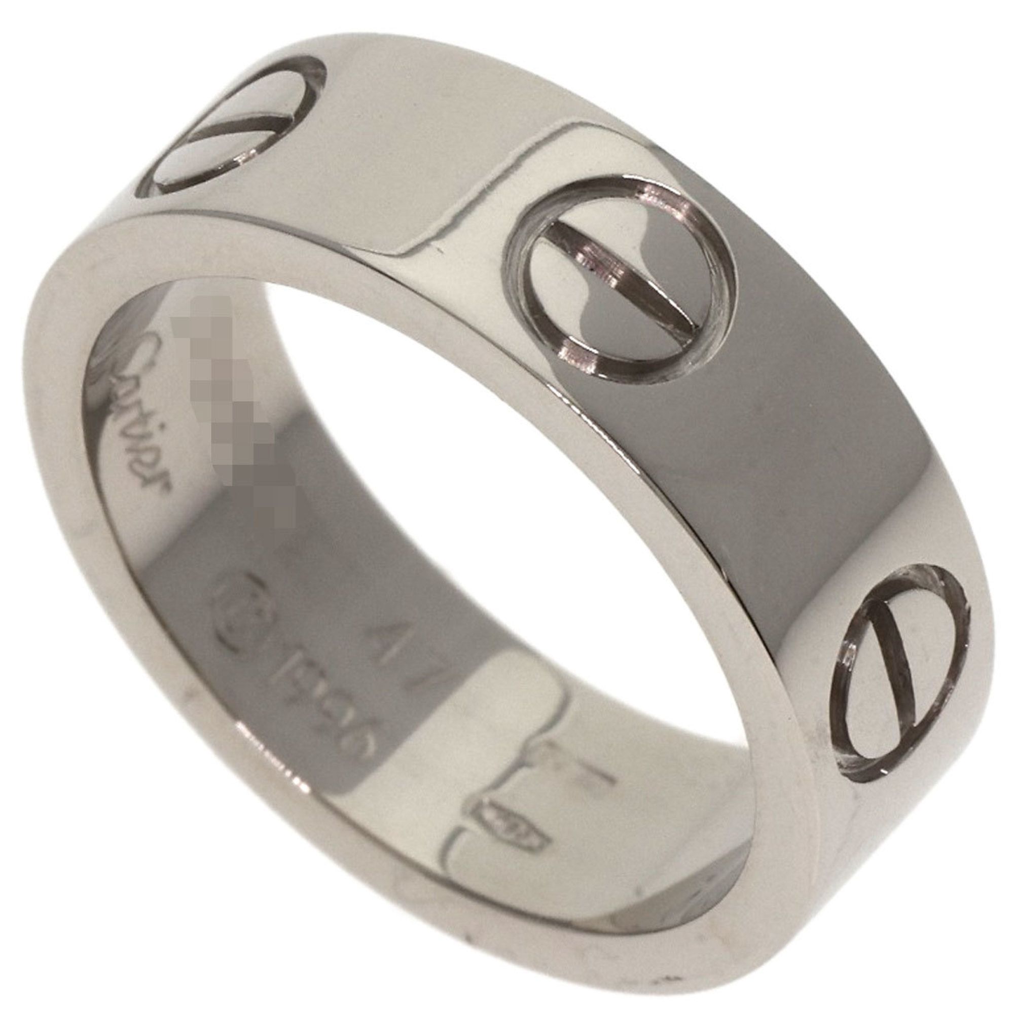 Cartier Love Ring #47 18K White Gold Women's