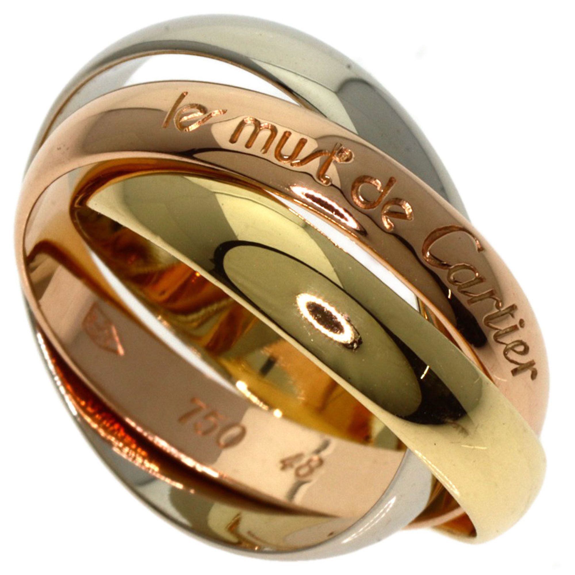 Cartier Trinity #48 Ring, 18K Yellow Gold, K18WG, K18PG, Women's, CARTIER