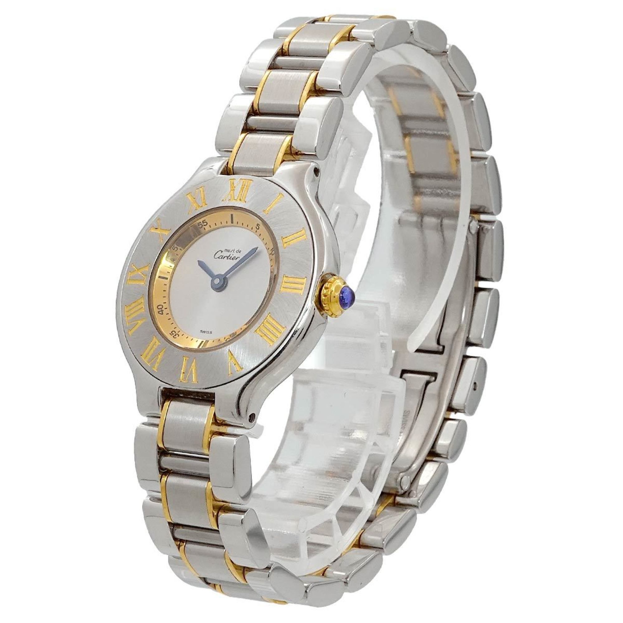 Cartier Must 21 Vantianne Two-tone Watch W10073R6 Women's Silver Quartz