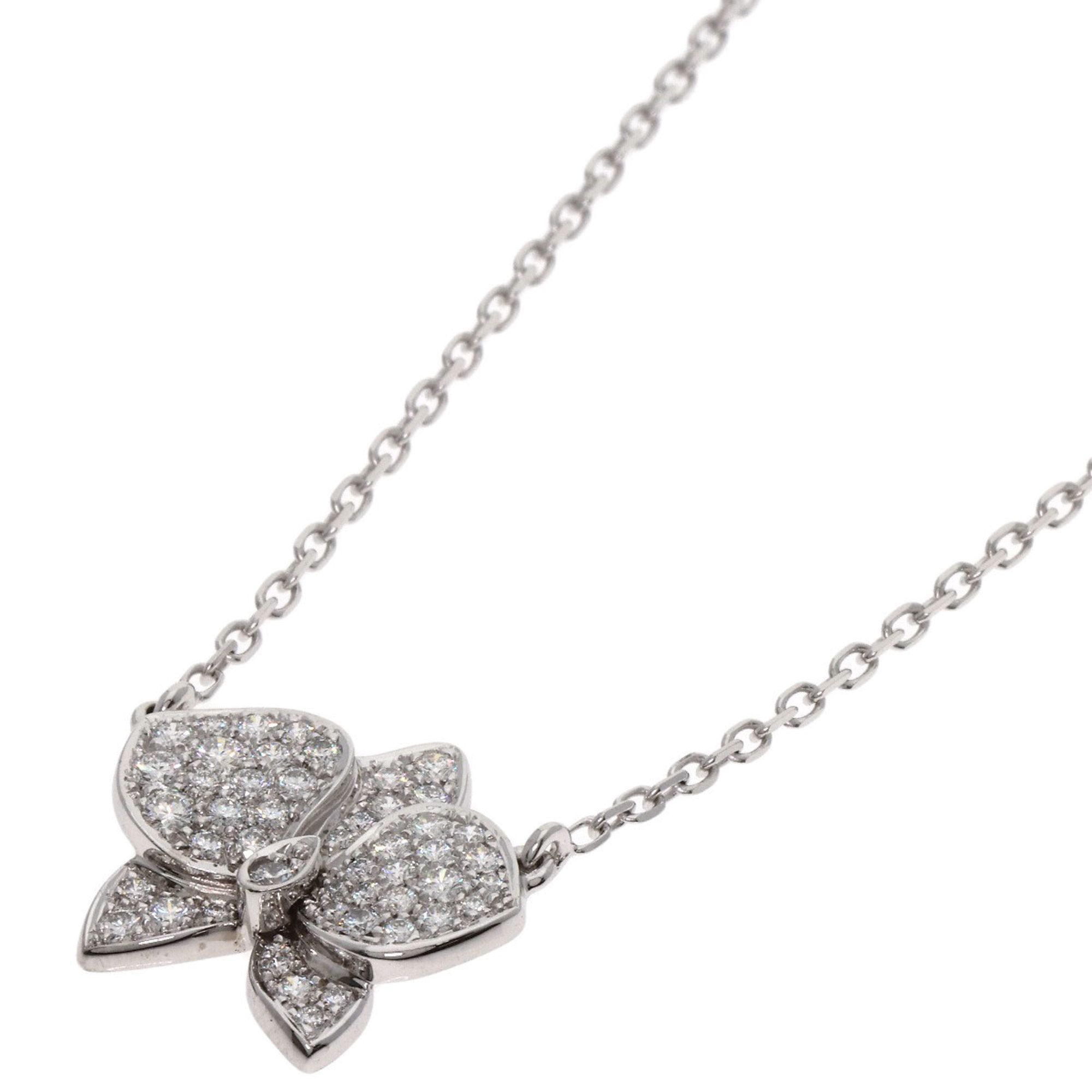 Cartier Caresse d'Orchidee Palle Diamond Necklace in 18K White Gold for Women