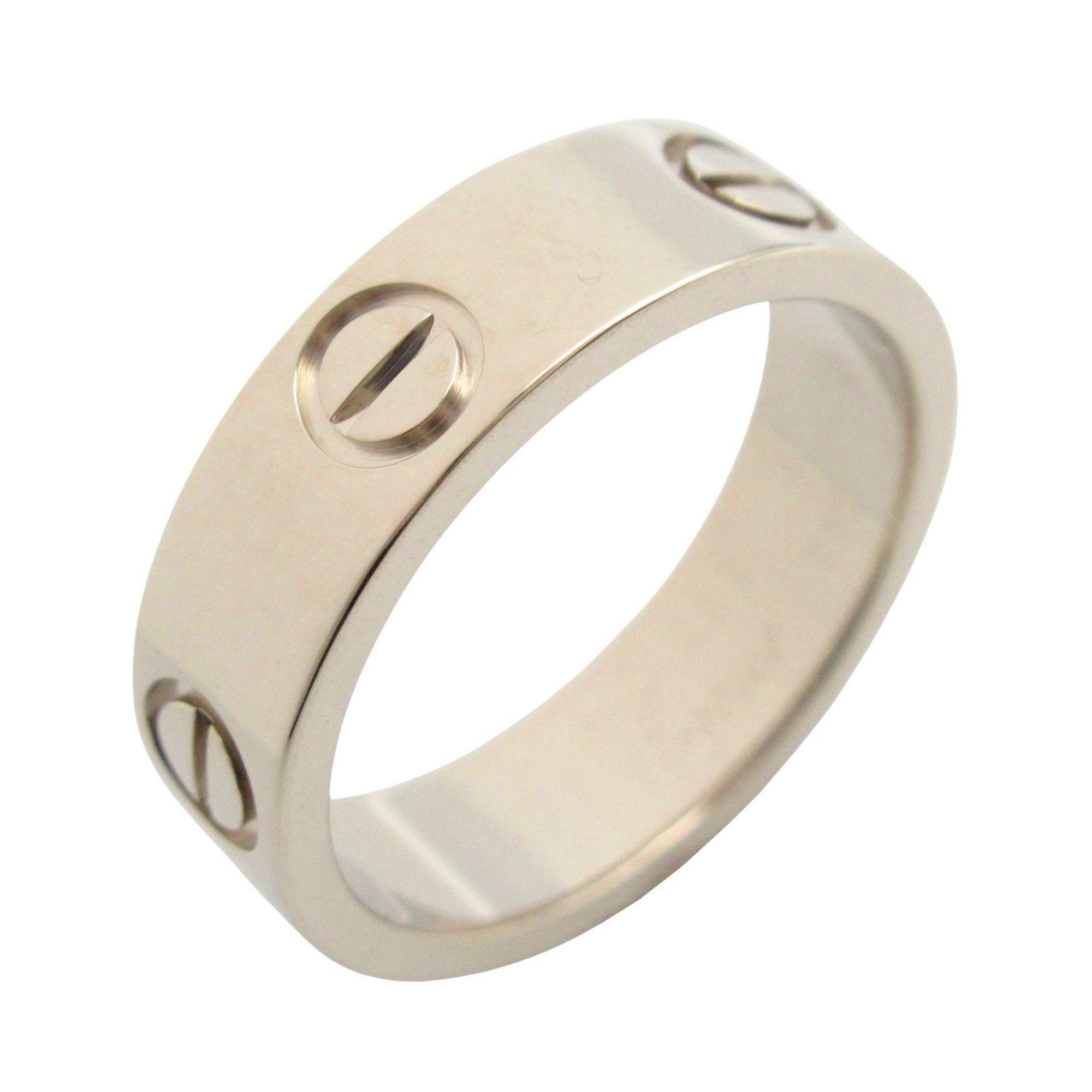 Cartier Love Ring, 18K White Gold (K18WG) for Men and Women, Silver