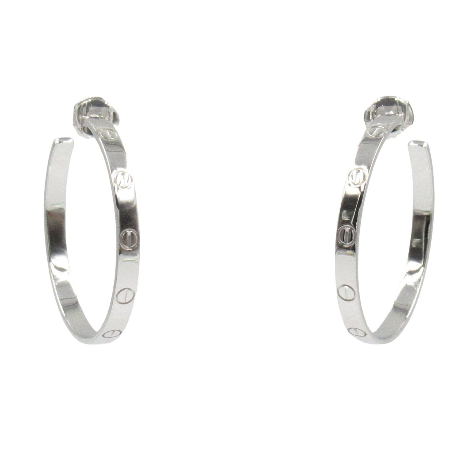 Cartier Love Hoop Earrings in 18K White Gold (K18WG) for Women, Silver B8028300