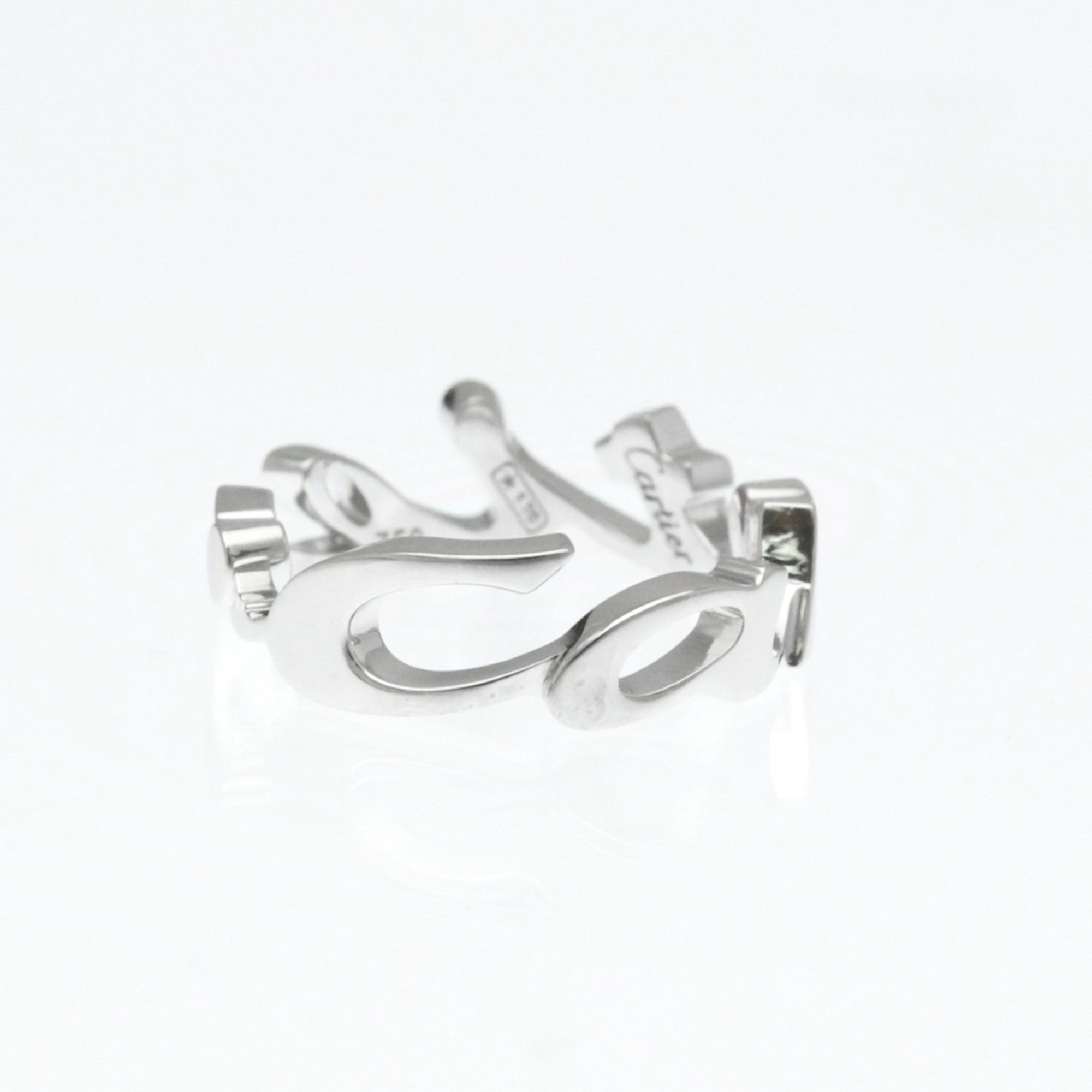Cartier Signature Ring White Gold (18K) Fashion No Stone Band Ring Silver