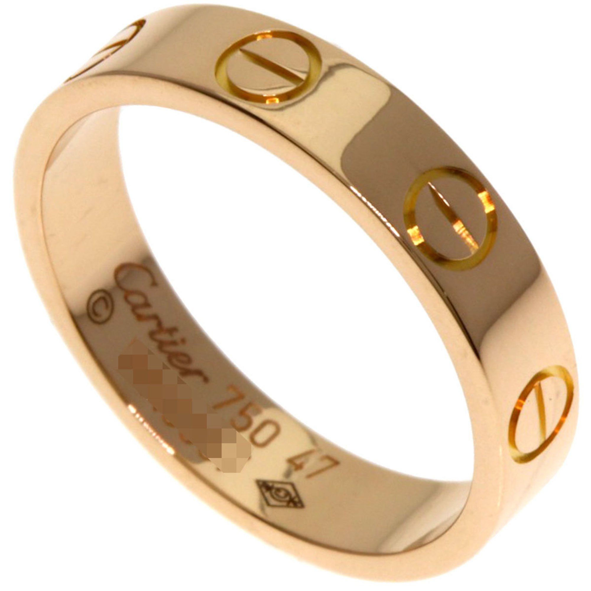 Cartier Mini Love Ring #47 18K Pink Gold Women's