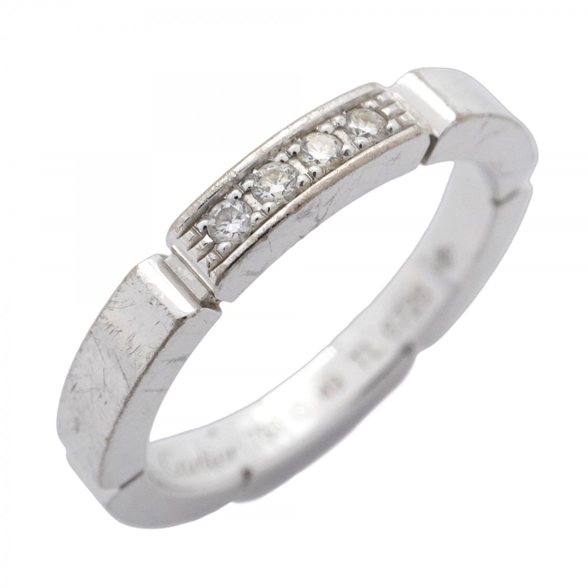 Cartier Maillon Panthère Ring, 4PD, 18K White Gold with Diamonds, #49, Women's, P1357177