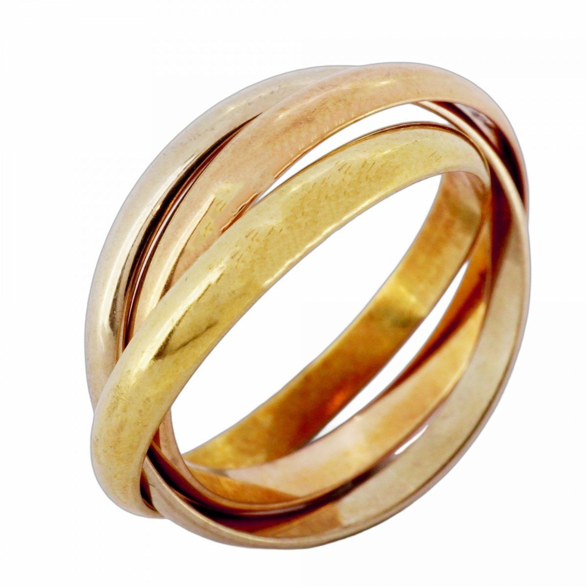 Cartier Trinity Ring, 18K Yellow Gold, White Pink #52, Women's