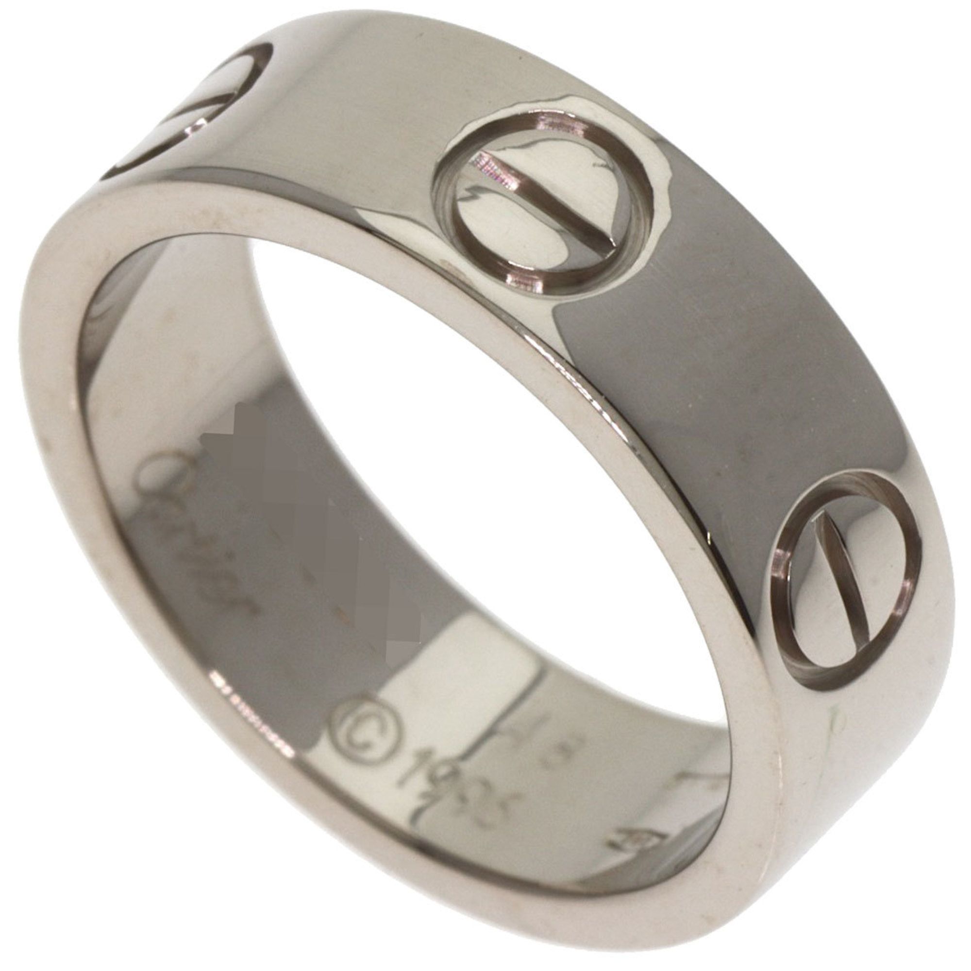 Cartier Love Ring #48 18K White Gold Women's