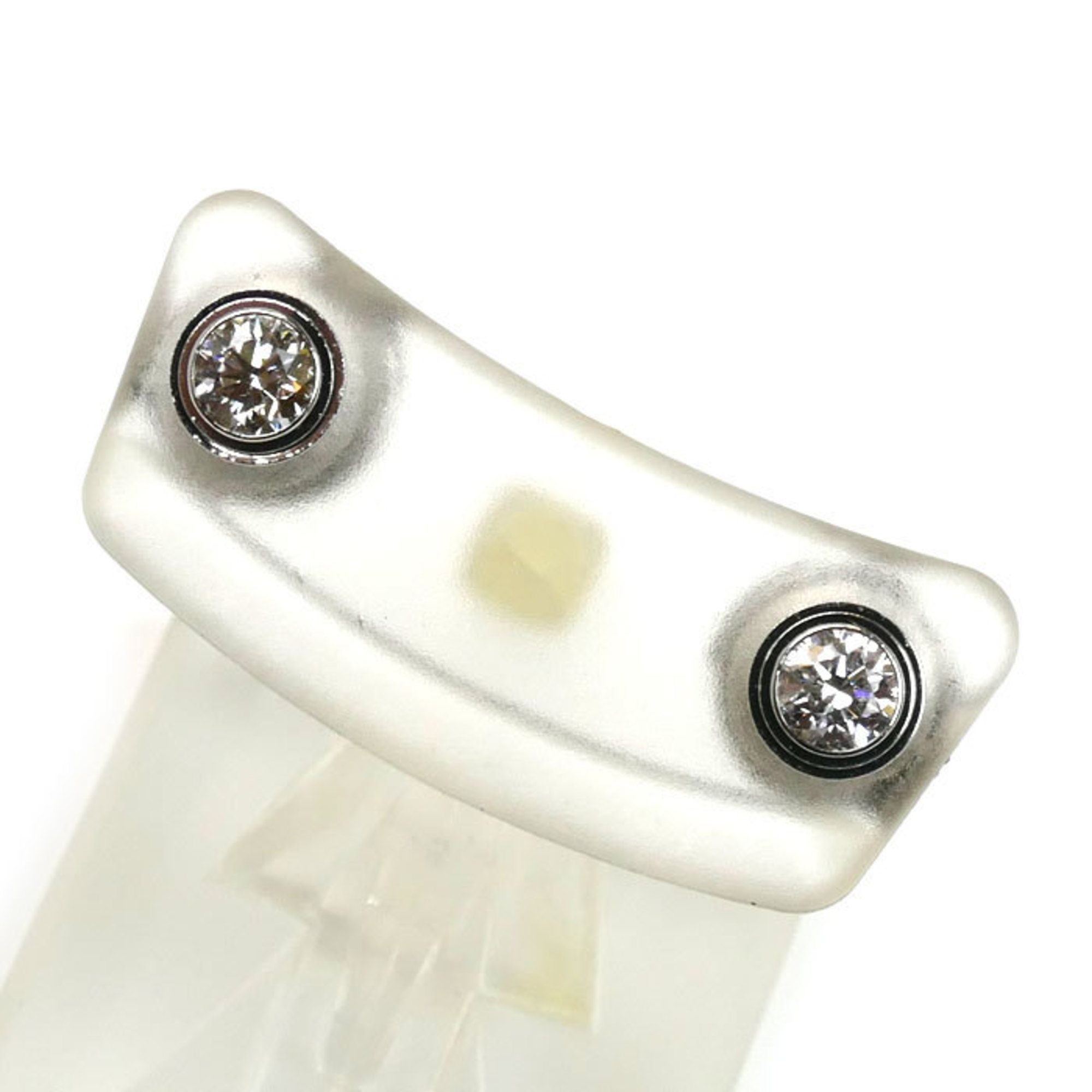 CARTIER 18KWG White Gold D'Amour MM Earrings B8041400 with Diamonds, 2.1g, Women's