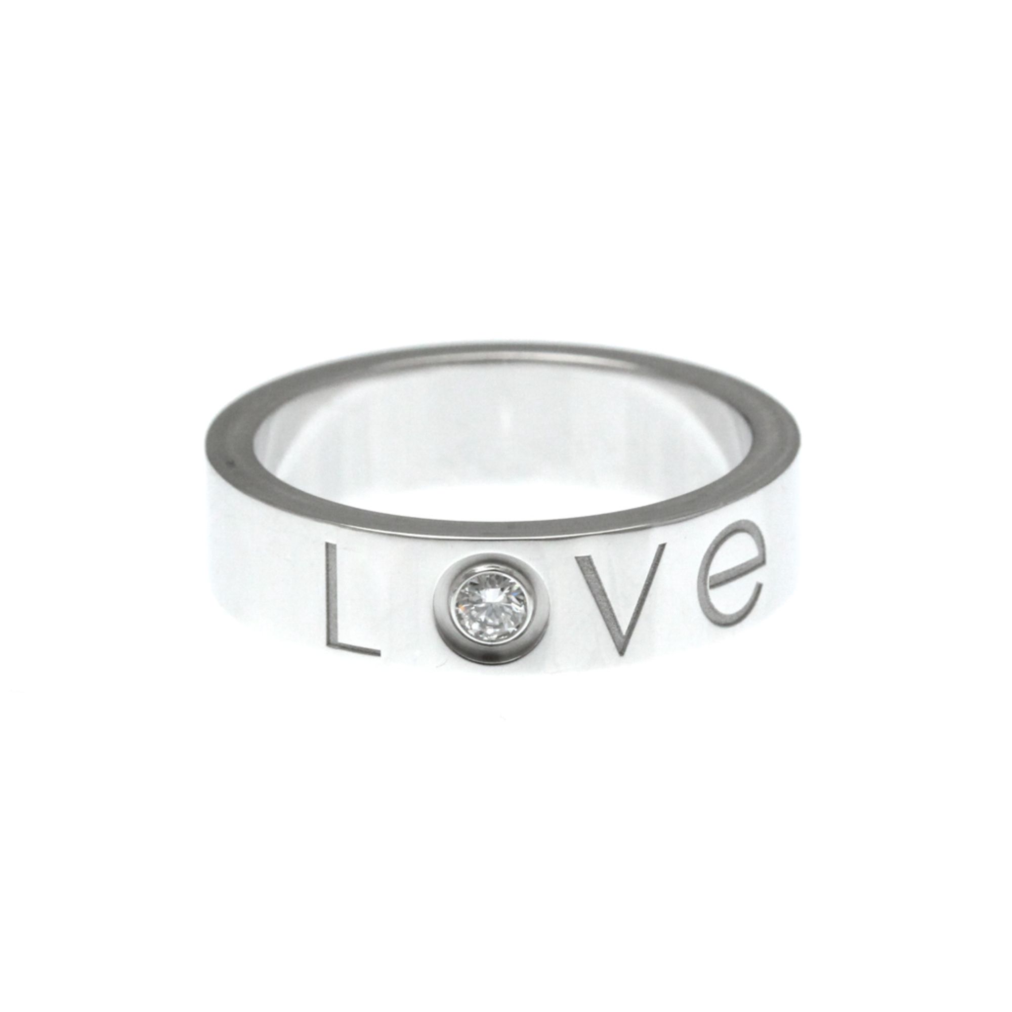Cartier Love Ring 1P Diamond White Gold (18K) Fashion Diamond Band Ring Silver