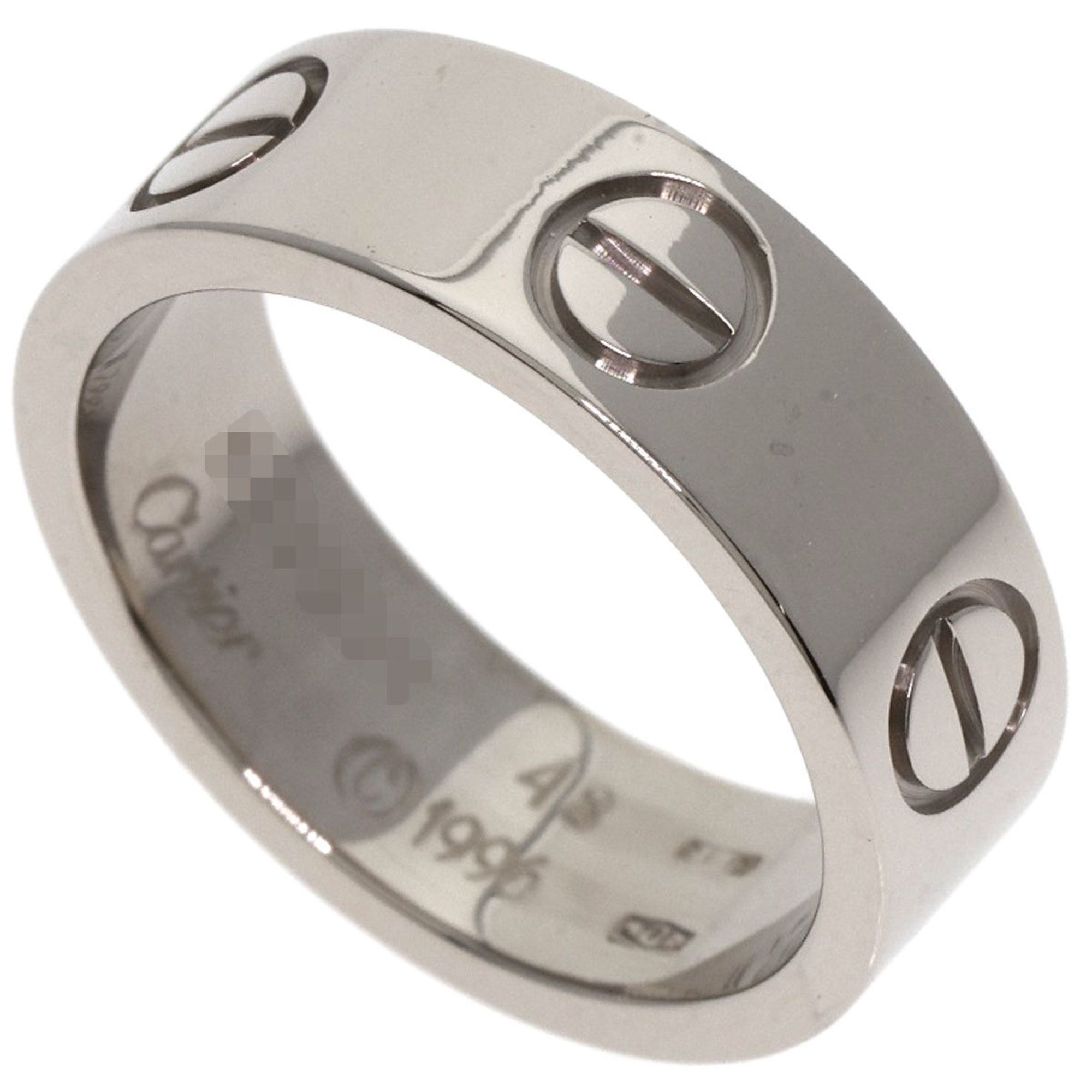 Cartier Love Ring #48 18K White Gold Women's