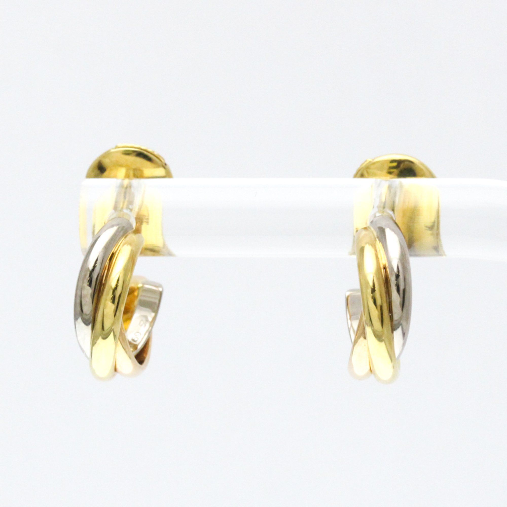 Cartier Trinity Piercing No Stone Yellow Gold (18K),Pink Gold (18K),White Gold (18K) Half Hoop Earri