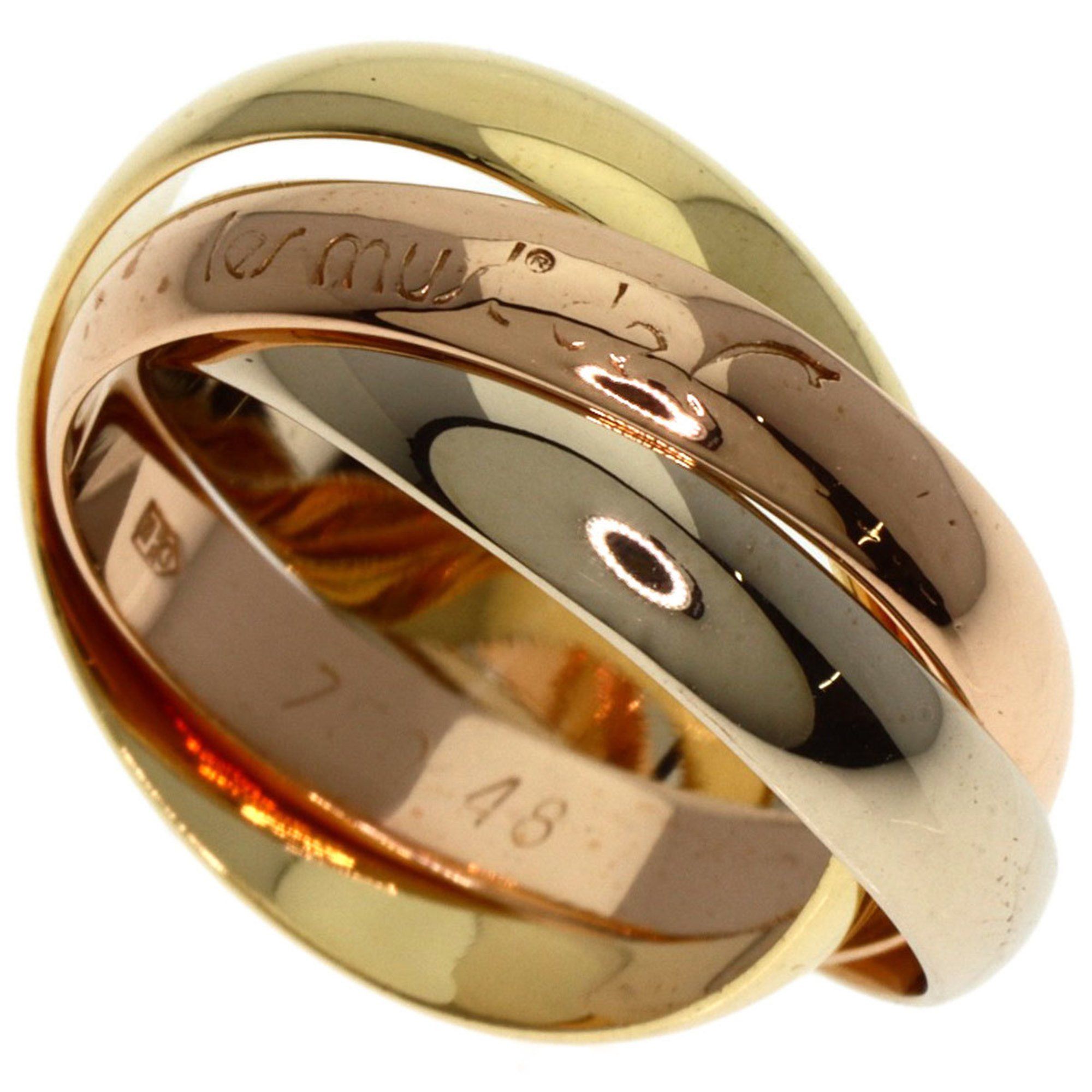 Cartier Trinity #48 Ring, 18K Yellow Gold, K18WG, K18PG, Women's, CARTIER