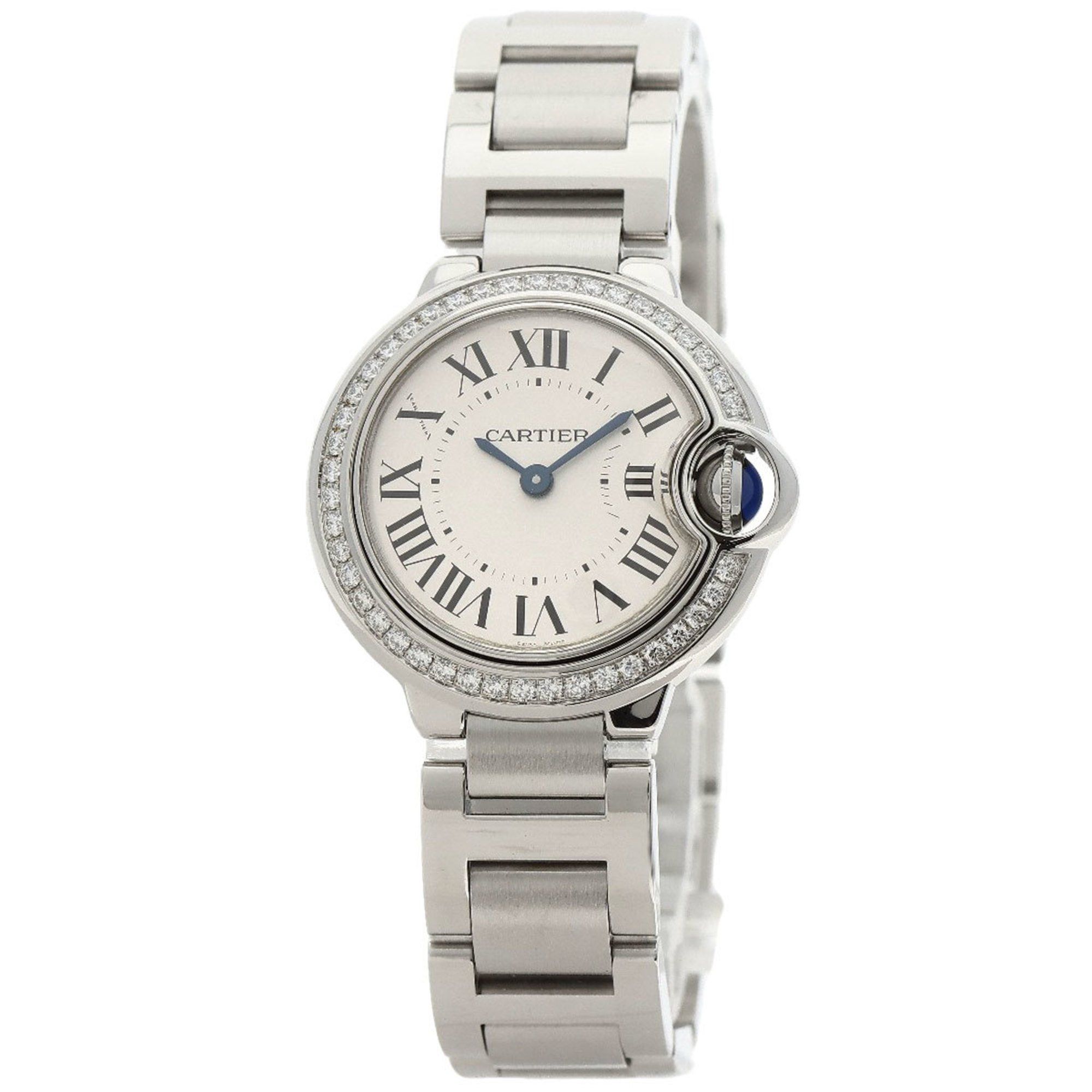 Cartier W4BB0015 Ballon Bleu Bezel Diamond Watch Stainless Steel/SS Women's