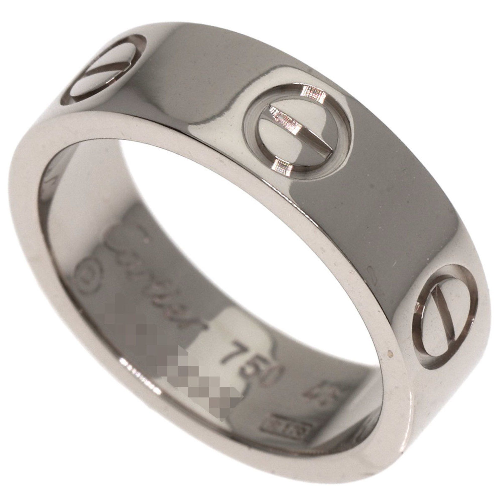 Cartier Love Ring #48 18K White Gold Women's