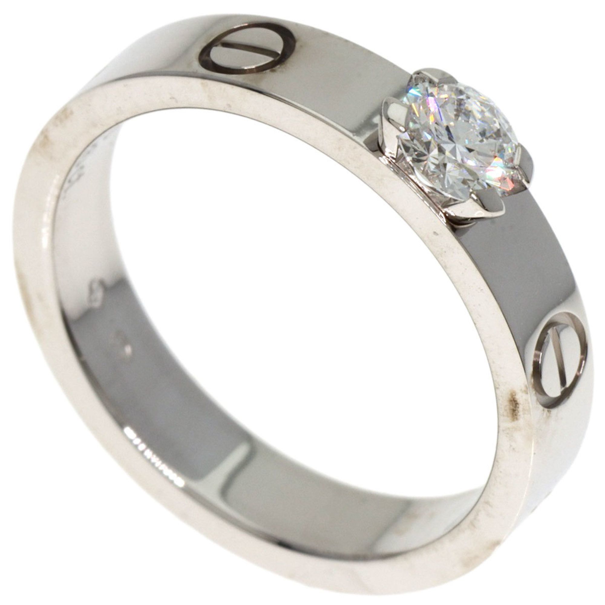 Cartier Mini Love Solitaire Diamond #50 Ring in 18K White Gold for Women