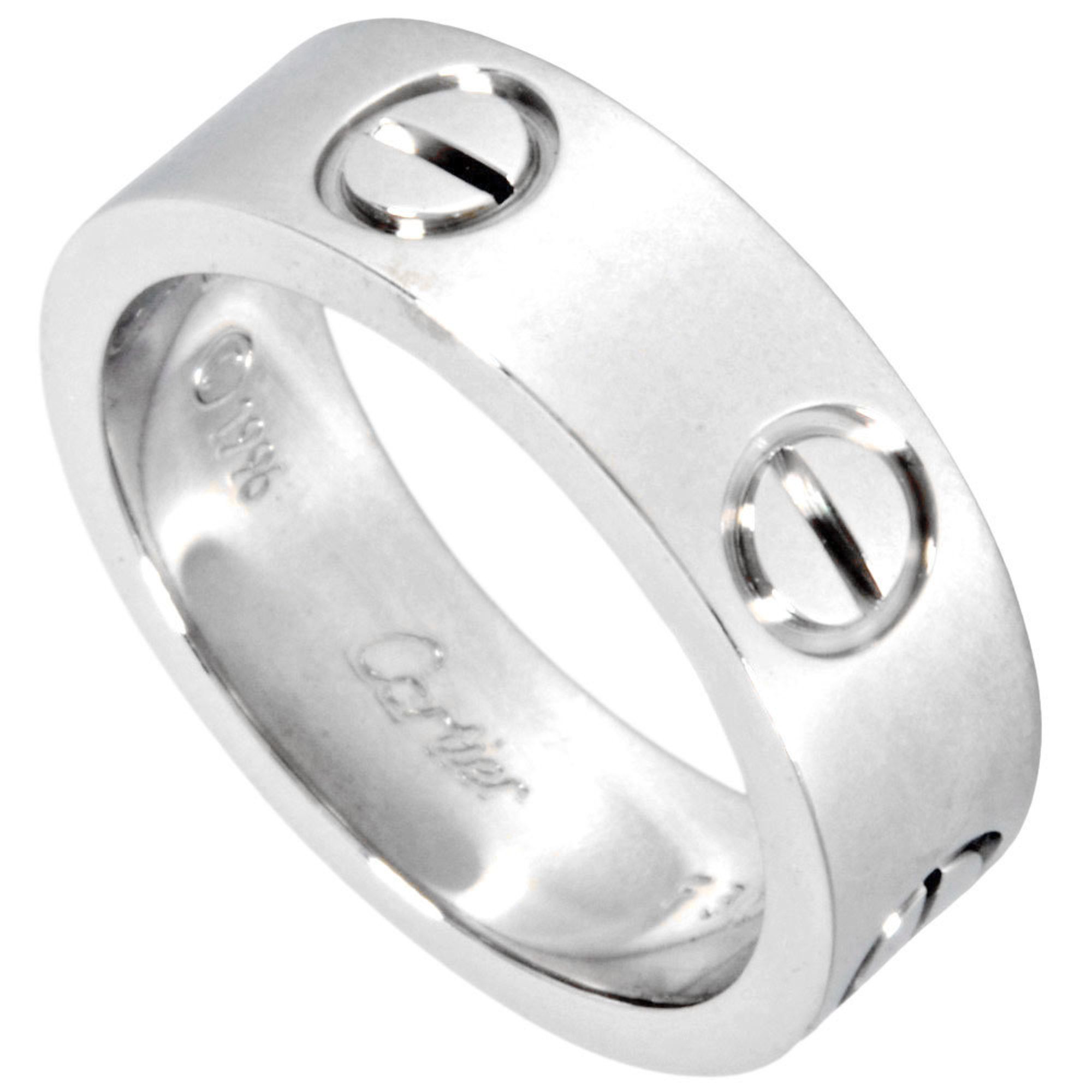 Cartier Love Ring #49 18KWG 7.9g White Gold Women's