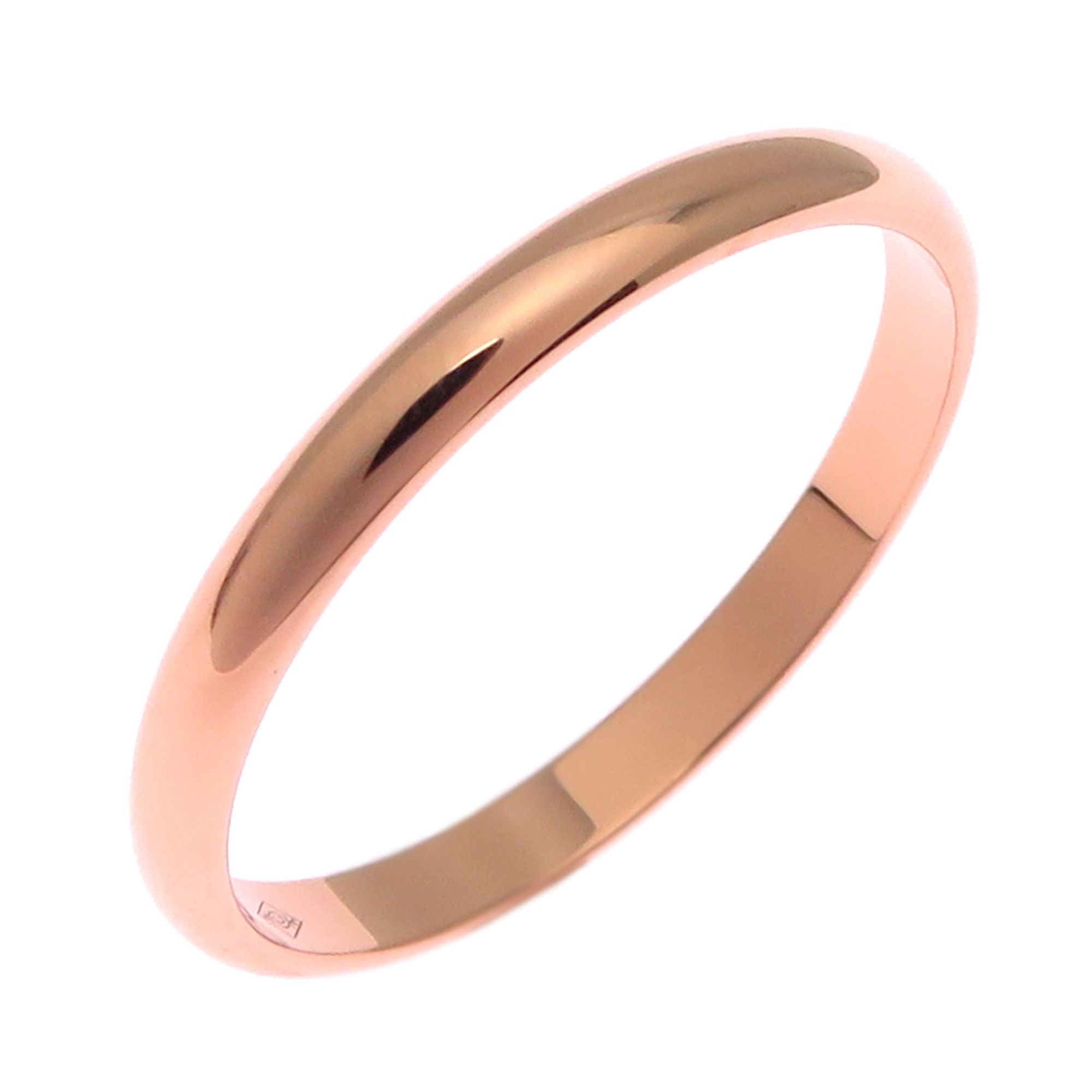Cartier #62 Wedding Men's Ring, 750 Pink Gold, Size 21.5