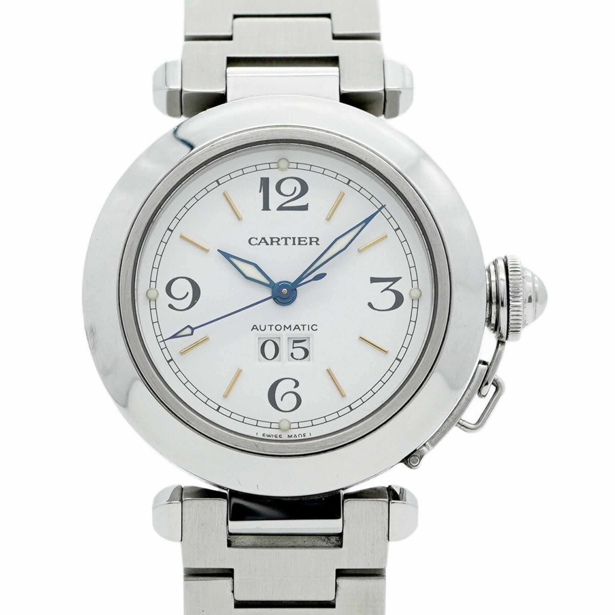 Cartier Pasha W31044M7 White Dial Men's Watch