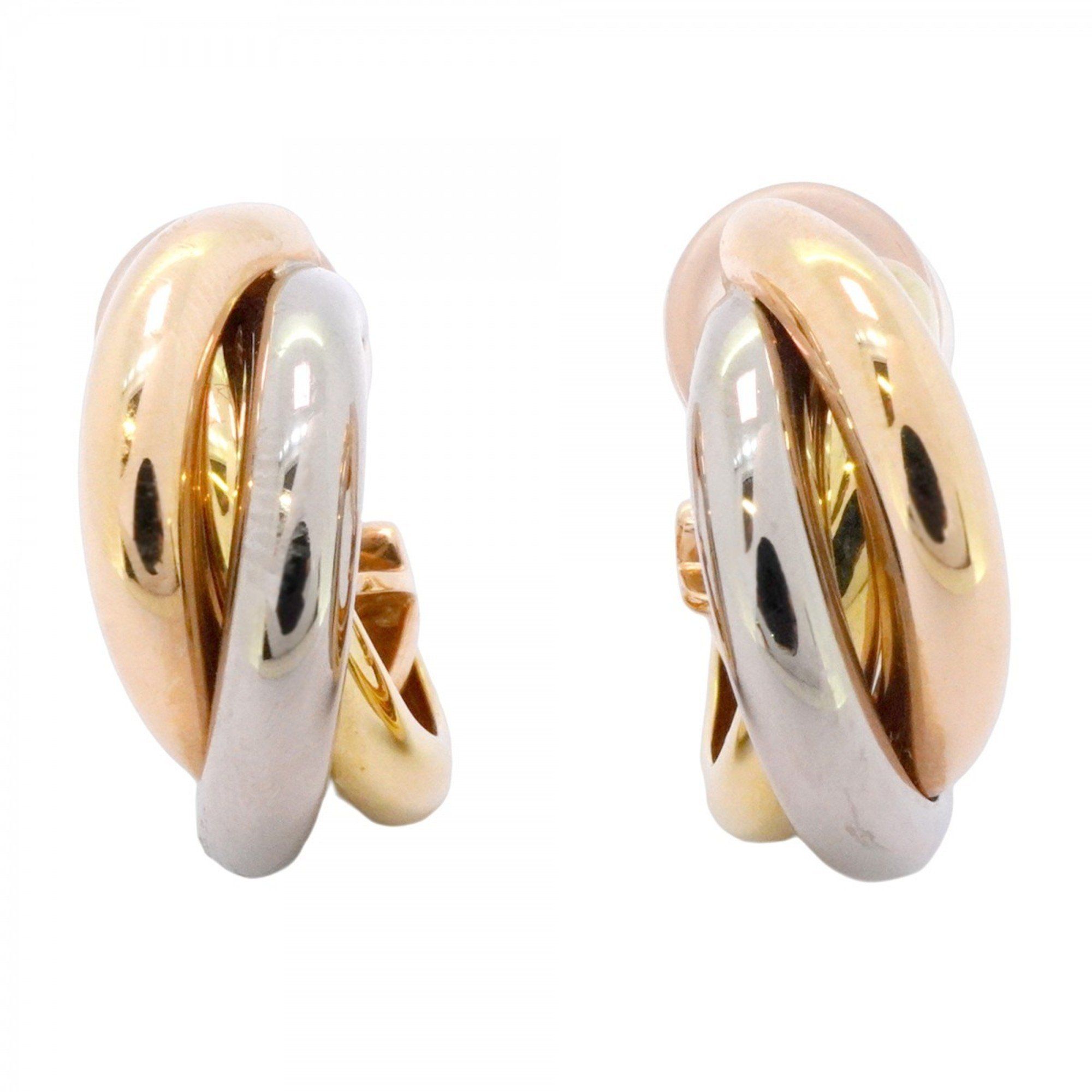 Cartier Trinity Earrings in 18KYG Yellow Gold, 18KWG White and 18KPG Pink Gold for Women