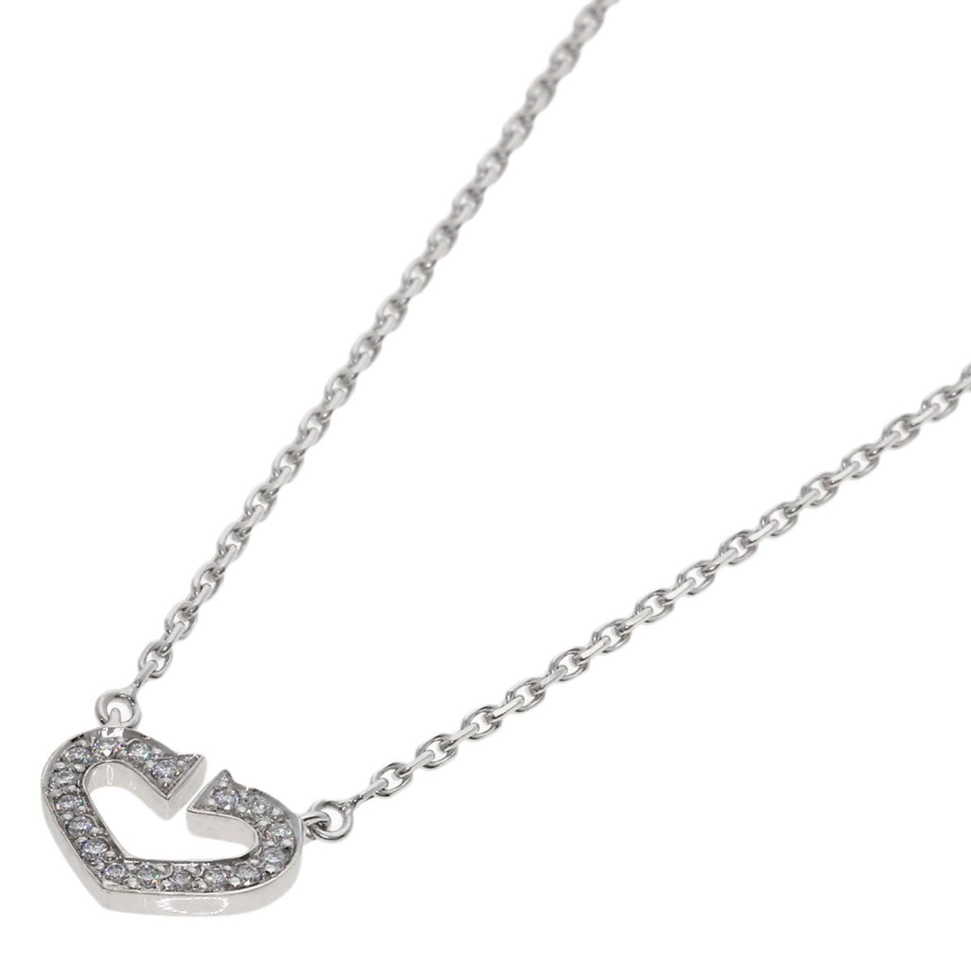 Cartier C Heart Diamond Necklace in 18K White Gold for Women