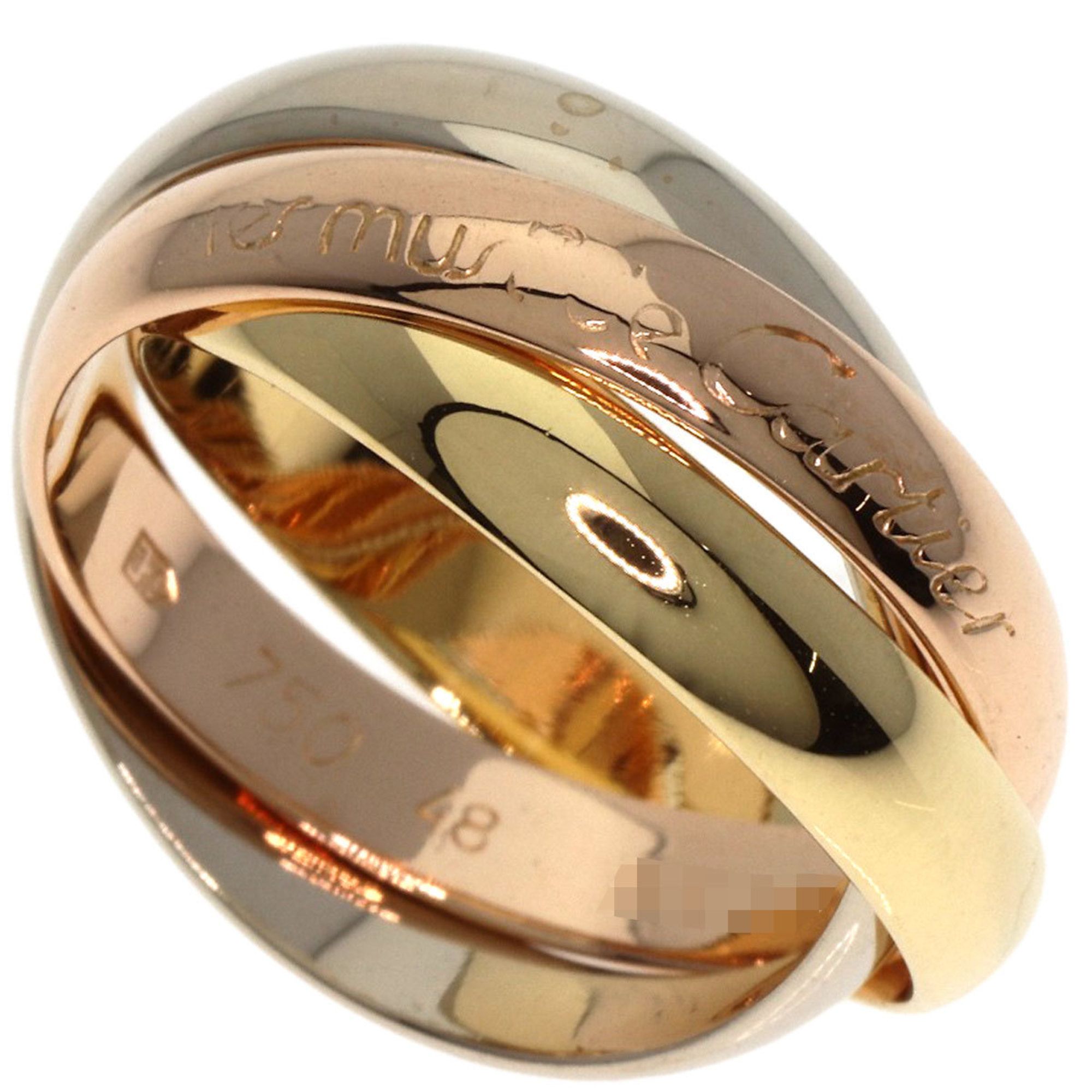 Cartier Trinity #48 Ring, 18K Yellow Gold, K18WG, K18PG, Women's, CARTIER