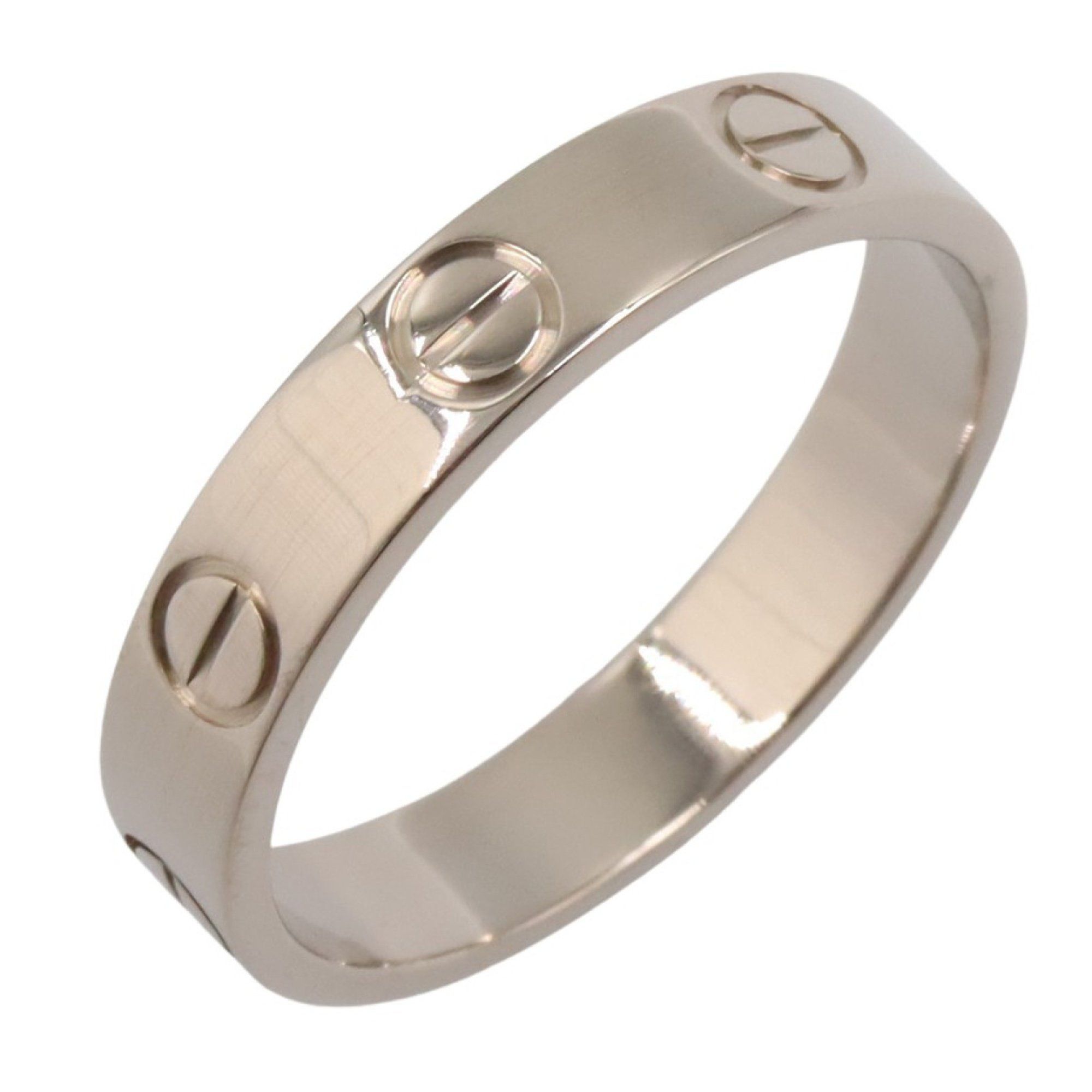 Cartier Mini Love Ring, 18K White Gold (K18WG) for Men and Women, Silver
