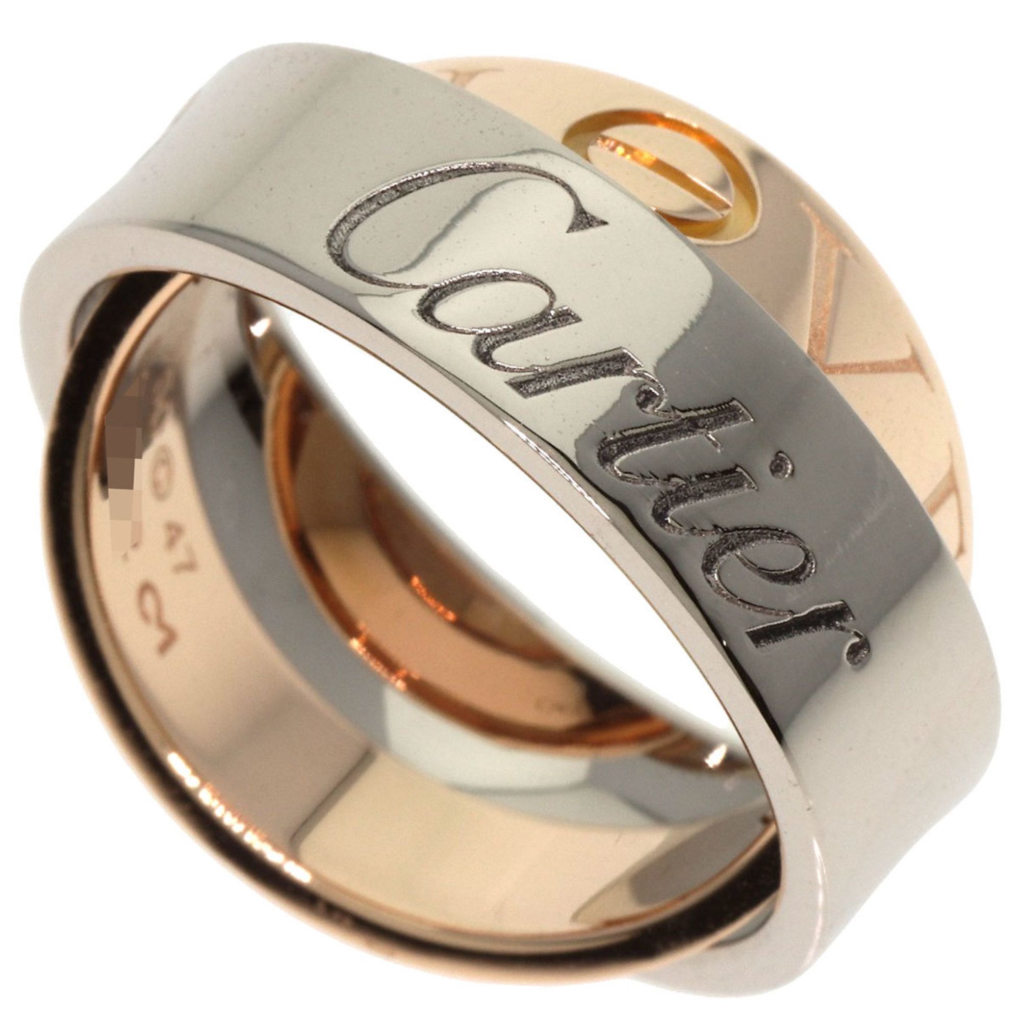 Cartier Secret Love Ring #47, 18K White Gold/18KPG, Women's