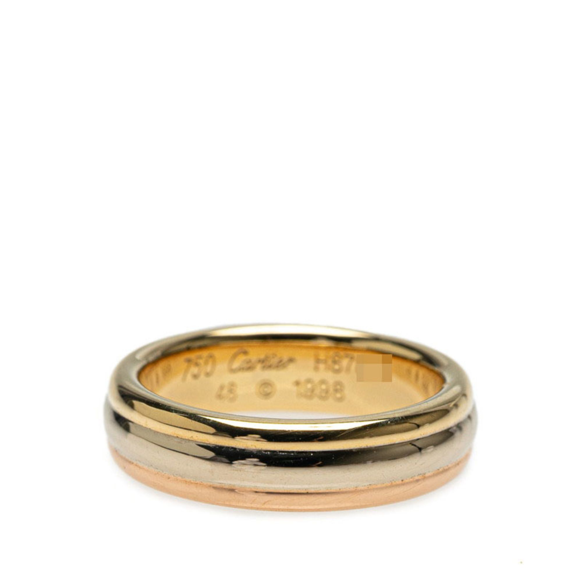Cartier Three Gold Wedding Ring #48 K18YG Yellow Gold, K18WG White K18PG Pink Women's CARTIER