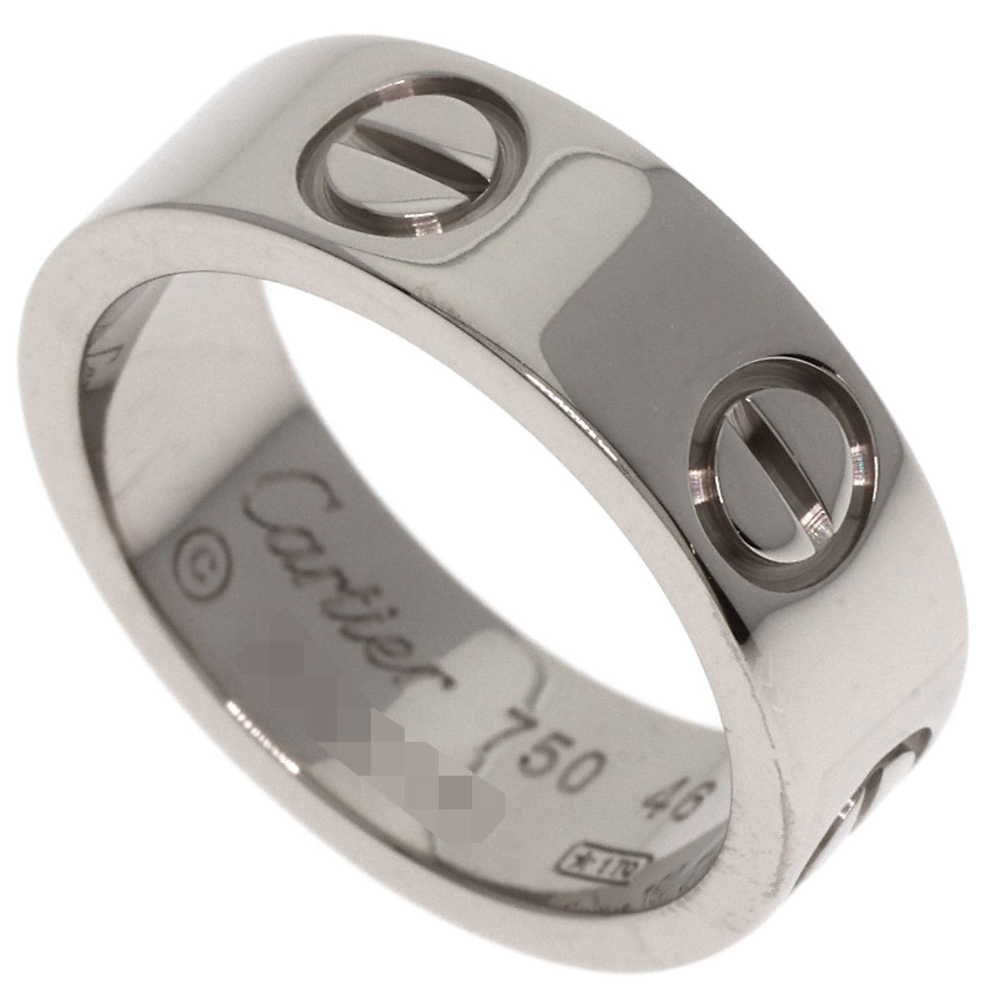Cartier Love Ring #46 18K White Gold Women's