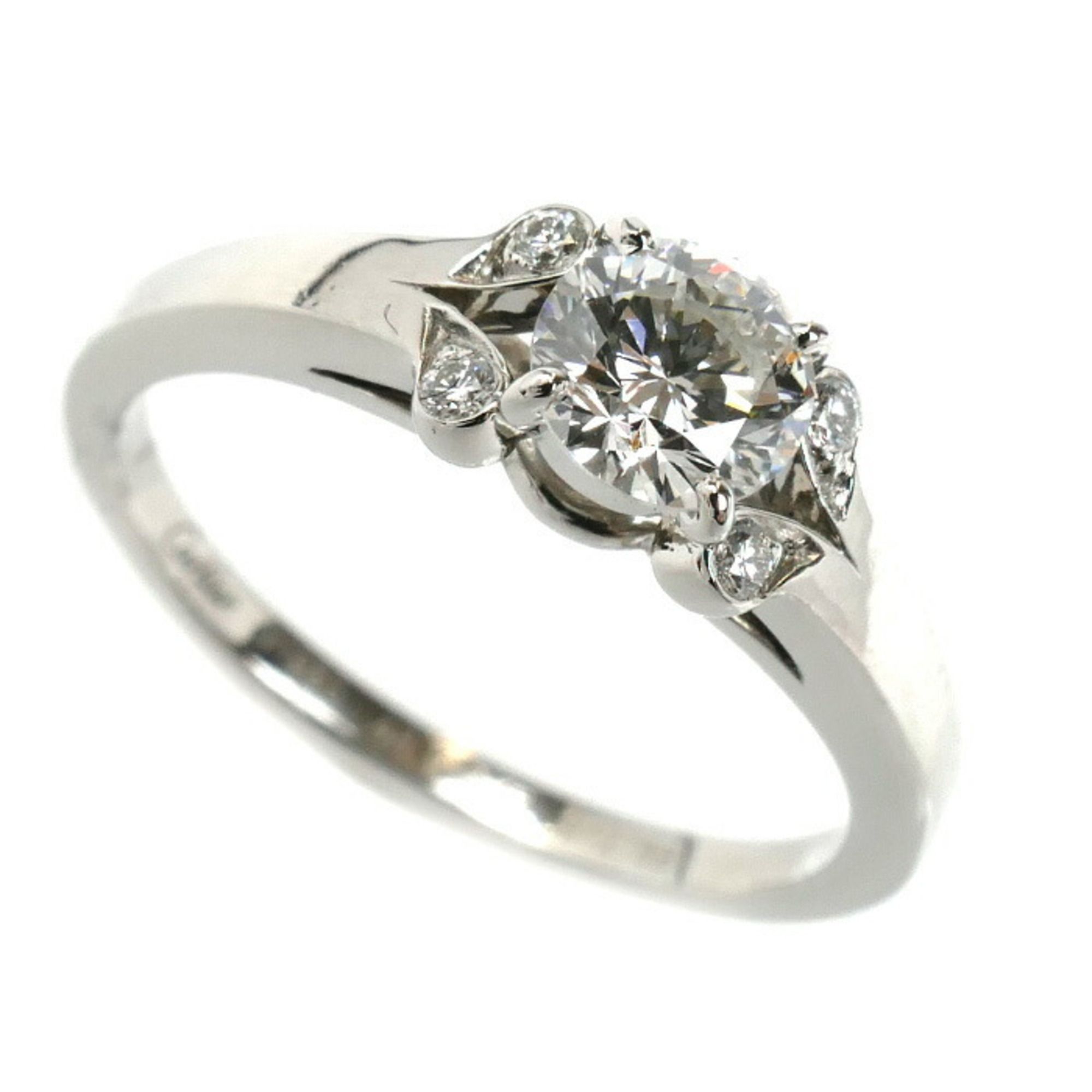 CARTIER Pt950 Platinum Ballerina Ring with 0.43ct Diamond, Size 8, 48mm, 3.6g, Women's