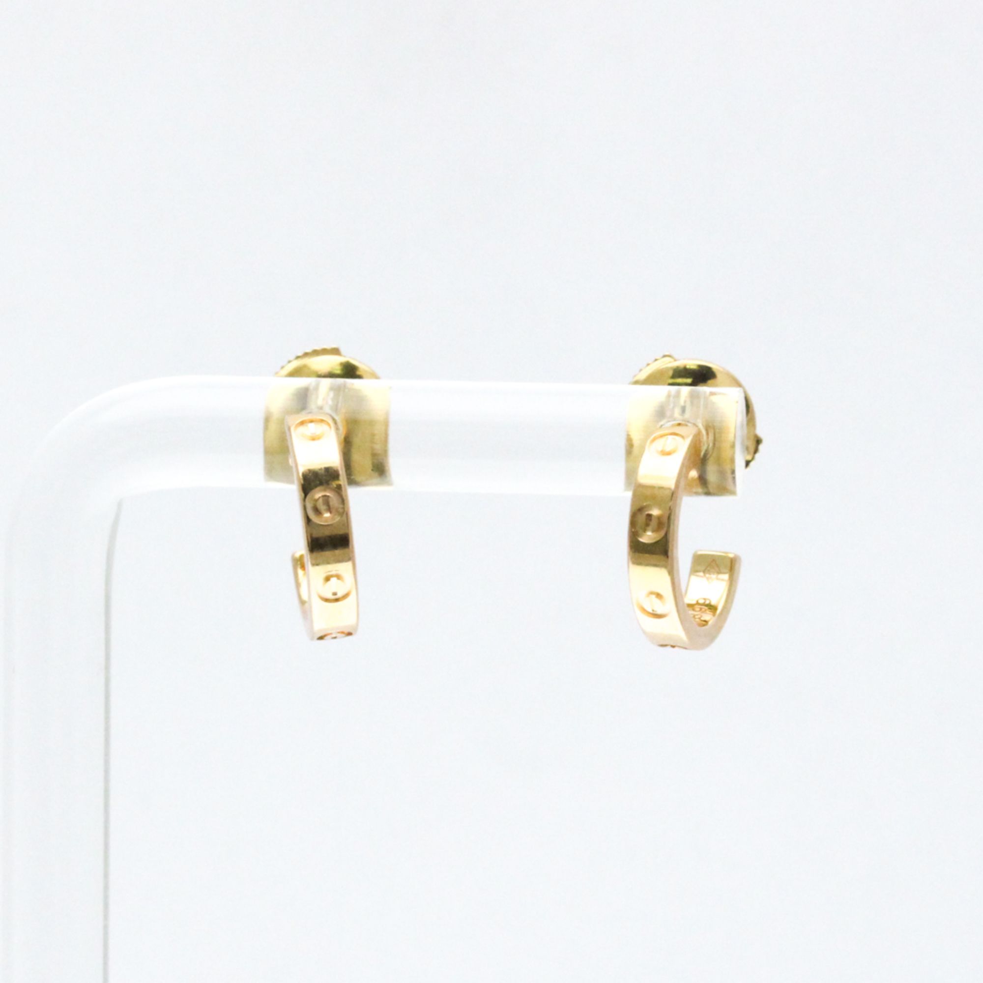 Cartier Baby Love Earrings No Stone Pink Gold (18K) Half Hoop Earrings Pink Gold