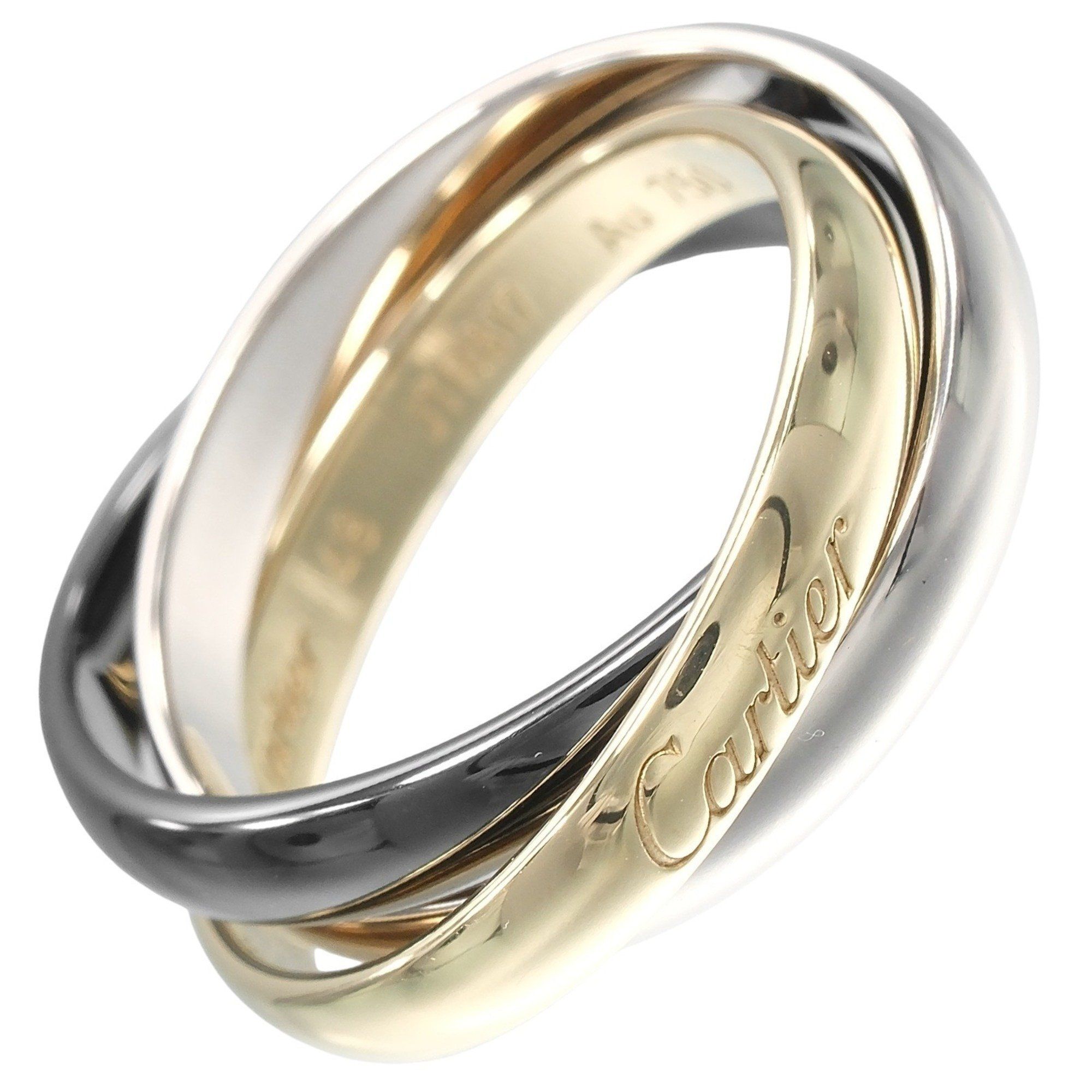 Cartier Trinity Ring, Size 8.5, 2.8mm Band, 18K White Gold and Ceramic, Approx. 5.6g