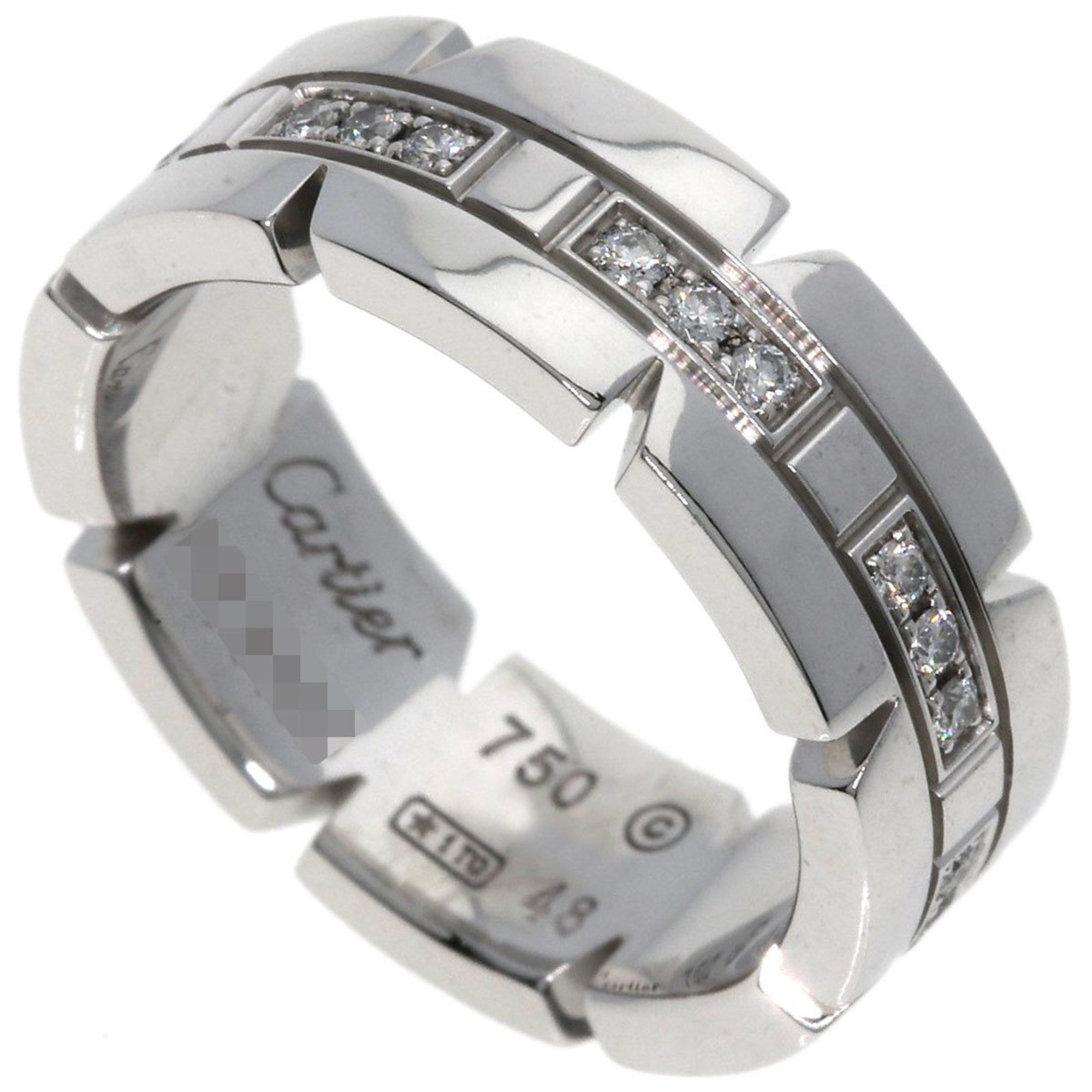Cartier Tank Française Diamond #48 Ring in 18K White Gold for Women