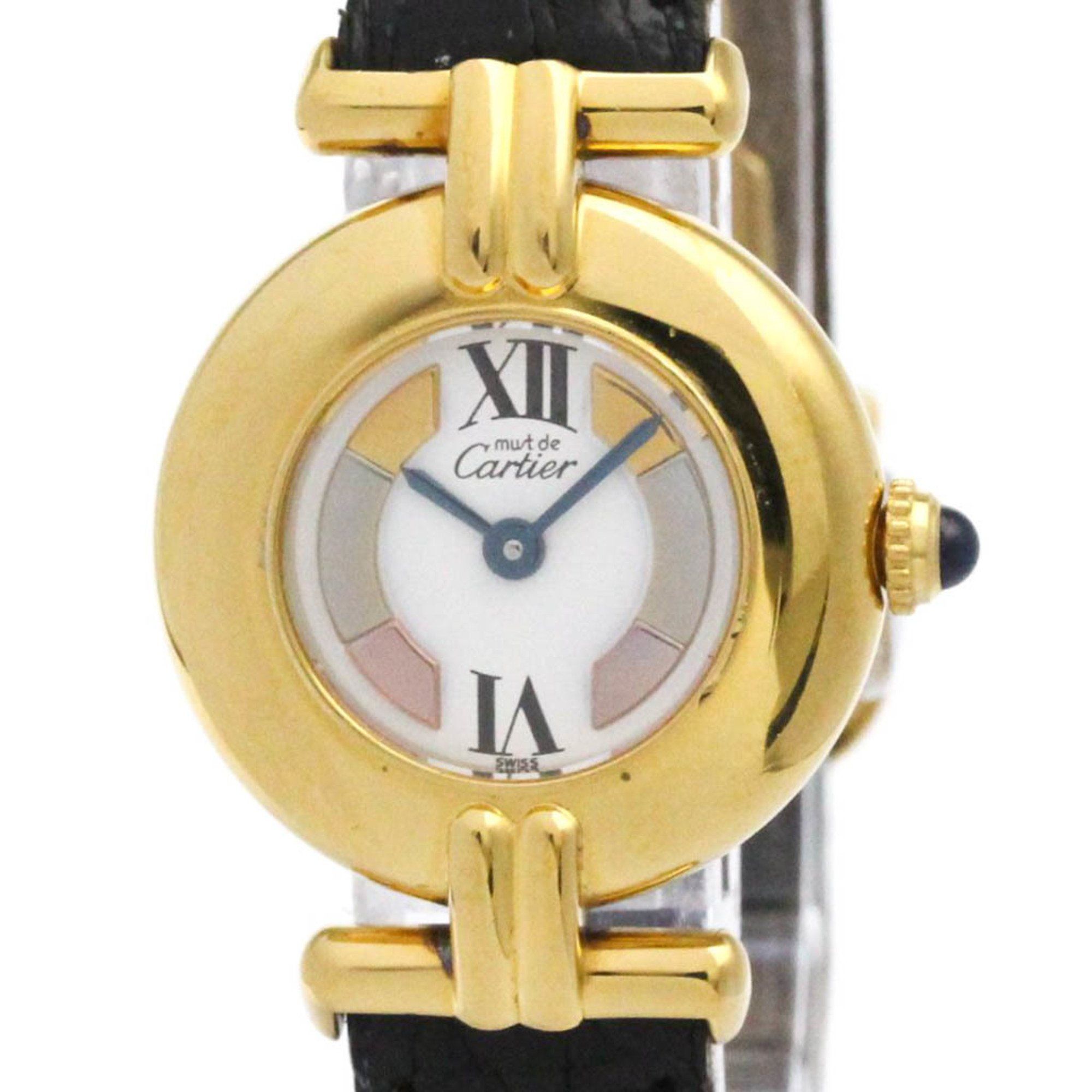 CARTIER Must Colisee Vermeil Gold Plated Ladies Watch 590002