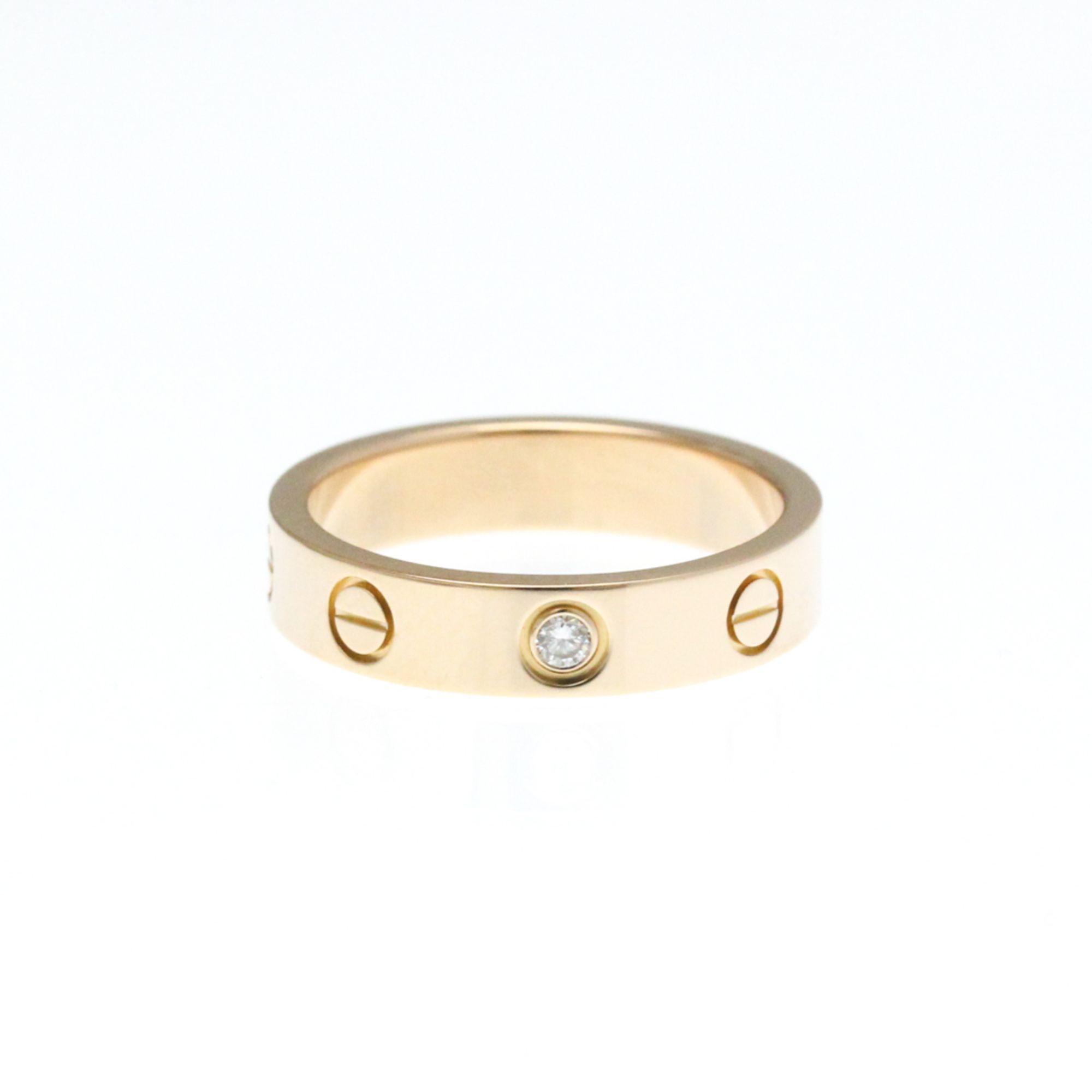 Cartier Mini Love Ring 1P Diamond Pink Gold (18K) Fashion Diamond Band Ring Pink Gold