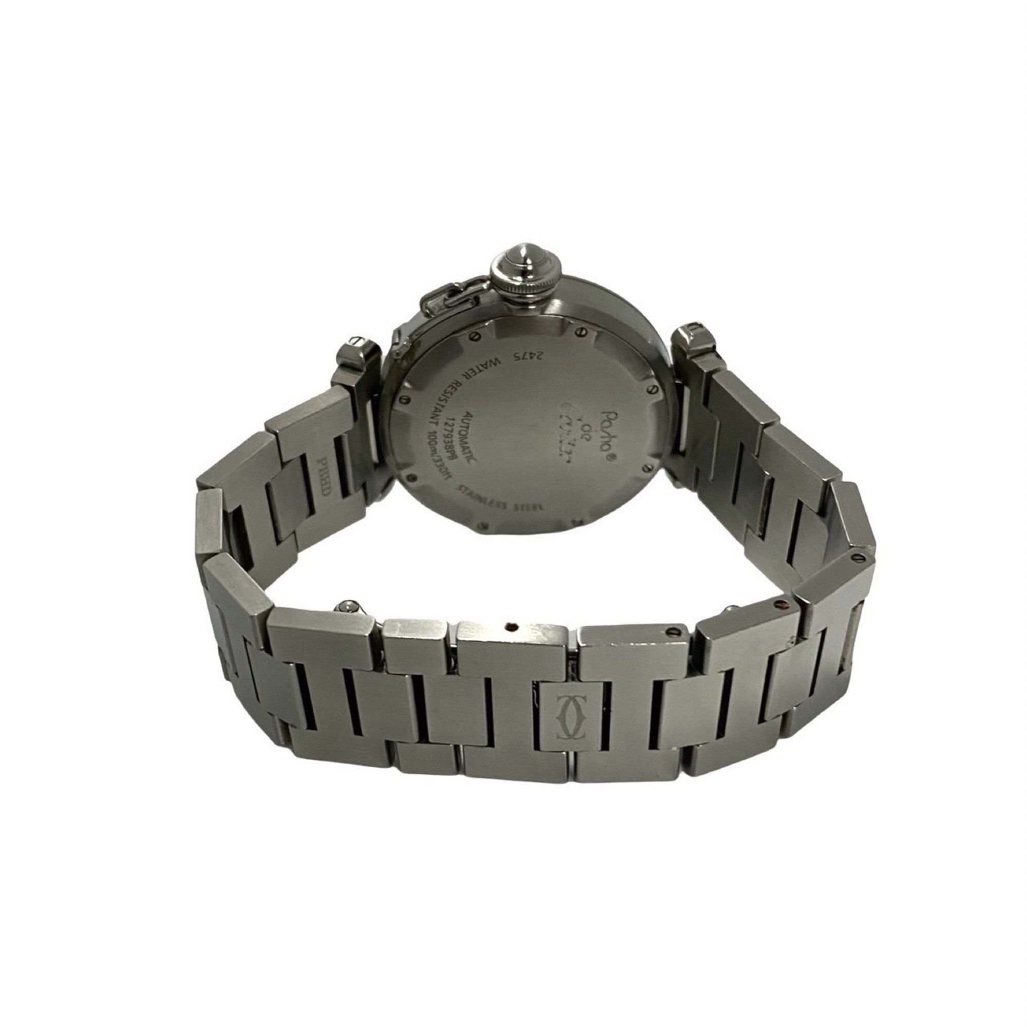 CARTIER Pasha C Stainless Steel Automatic Watch, Men's Accessory, Silver/White, 41154