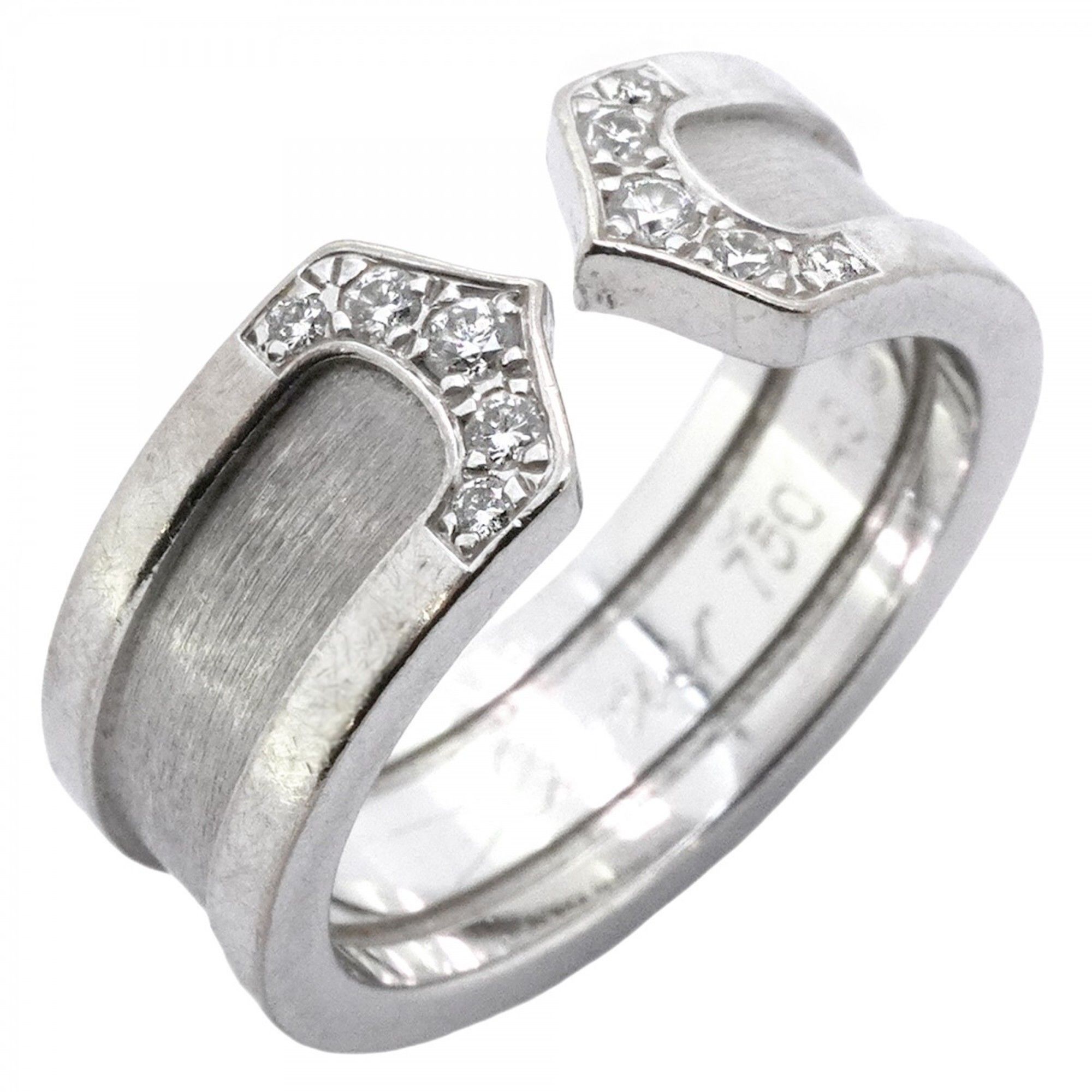 Cartier Ring C2 18KWG White Gold Diamond #49 Women's