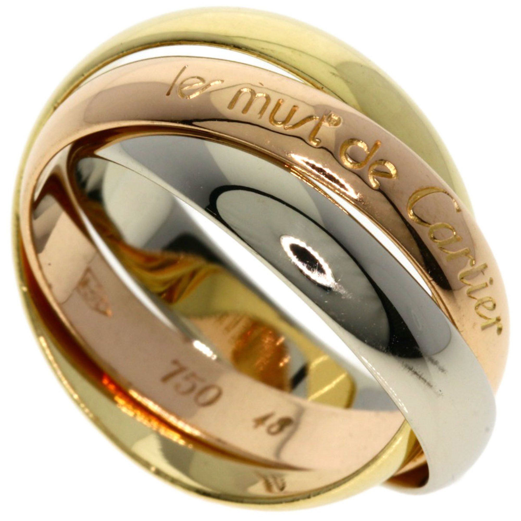 Cartier Trinity #48 Ring, 18K Yellow Gold, K18WG, K18PG, Women's, CARTIER