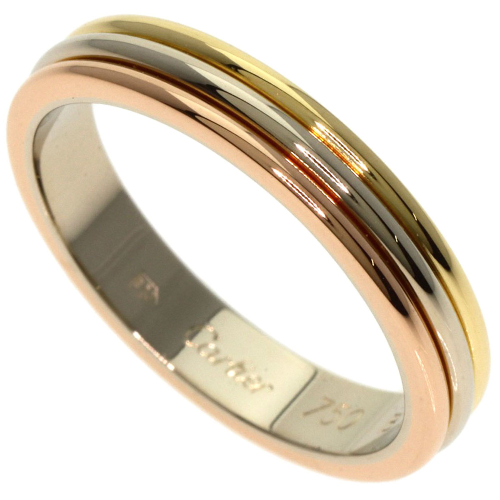 Cartier Three-Color #58 Ring, 18K Yellow Gold, K18WG, K18PG, Men's/Women's, CARTIER